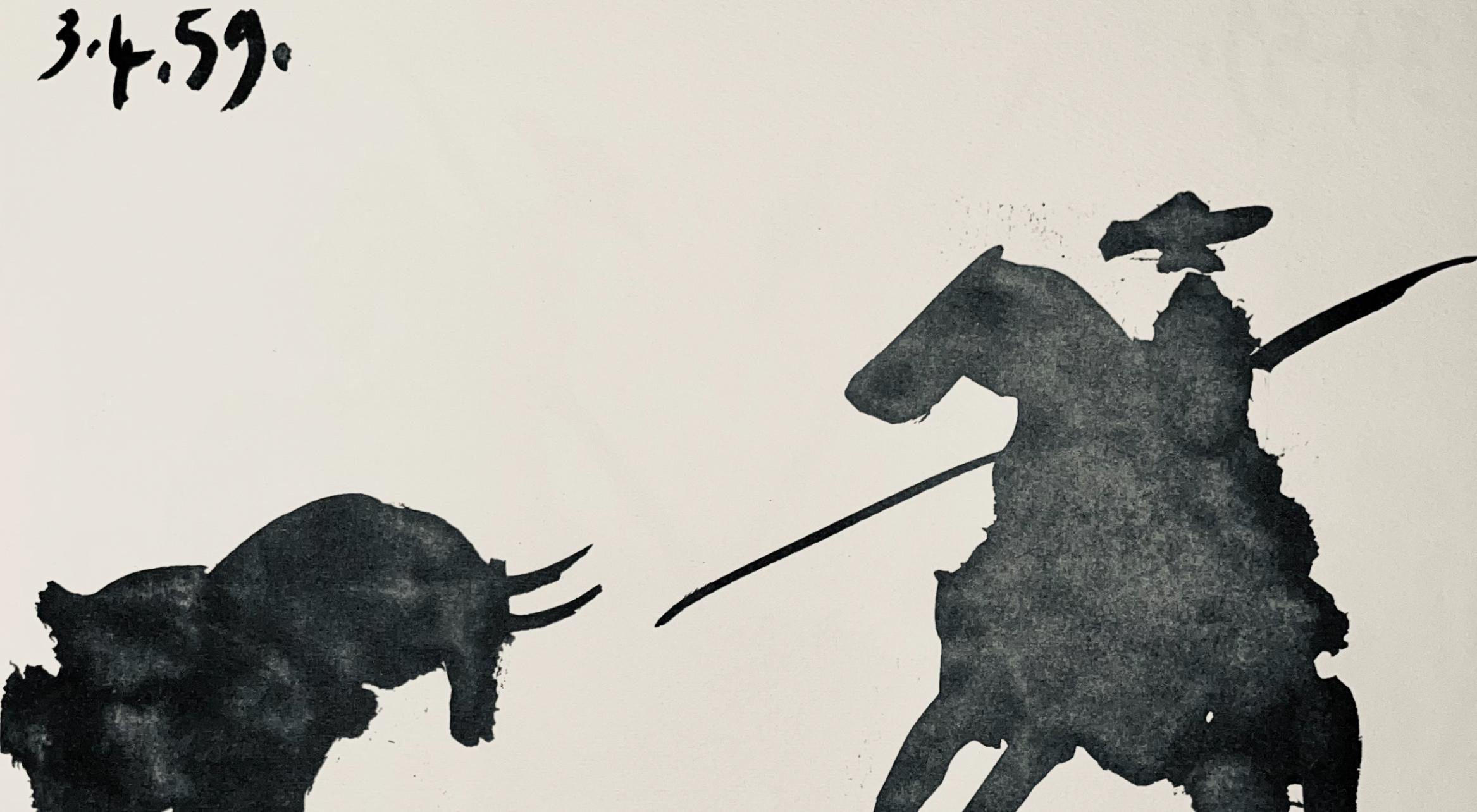 Picasso, Composition (Bloch 1276; Czwiklitzer 23), Toros y Toreros (after) - Beige Figurative Print by Pablo Picasso