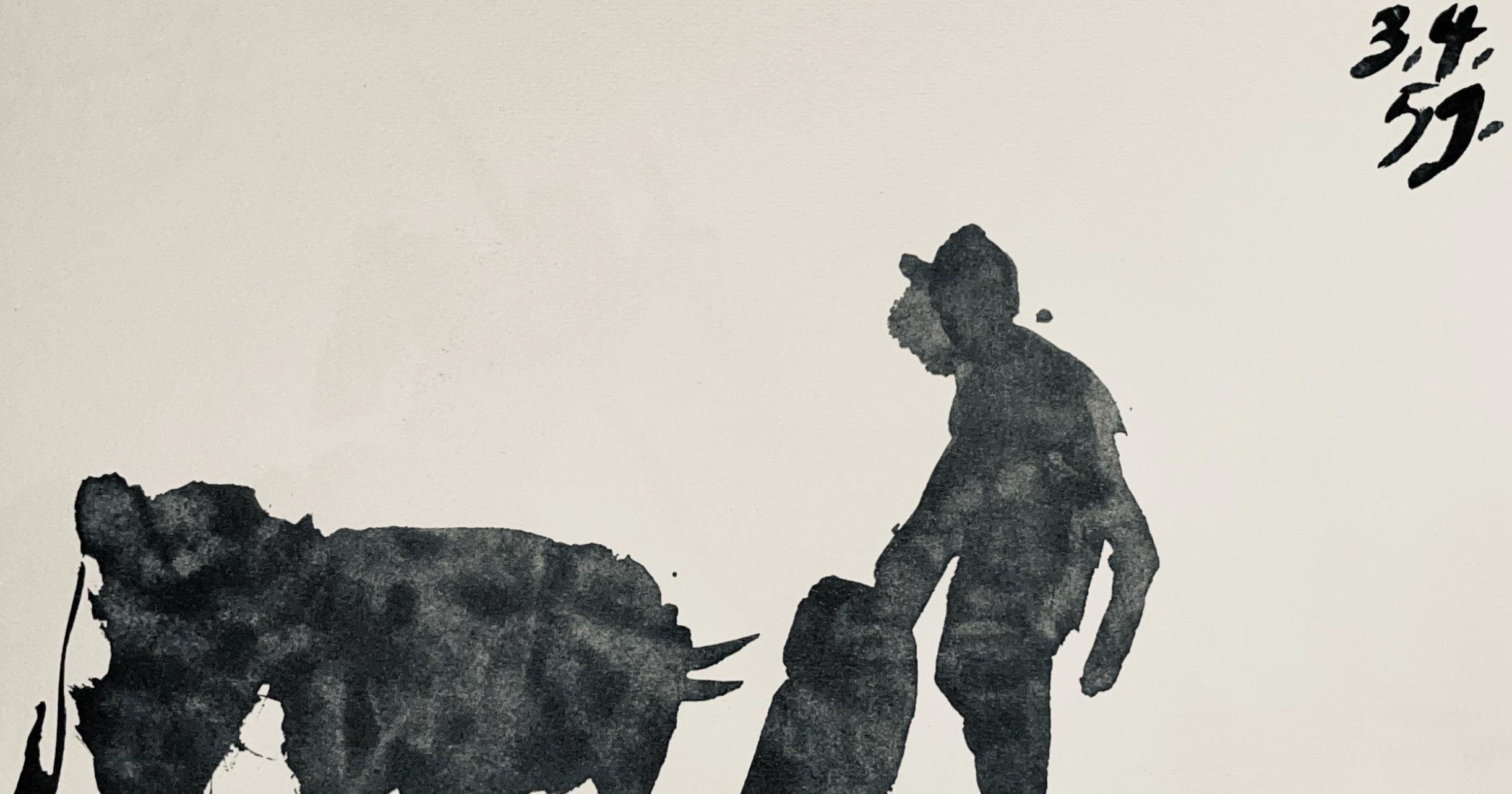 Picasso, Composition (Bloch 1276; Czwiklitzer 23), Toros y Toreros (after) - Beige Figurative Print by Pablo Picasso
