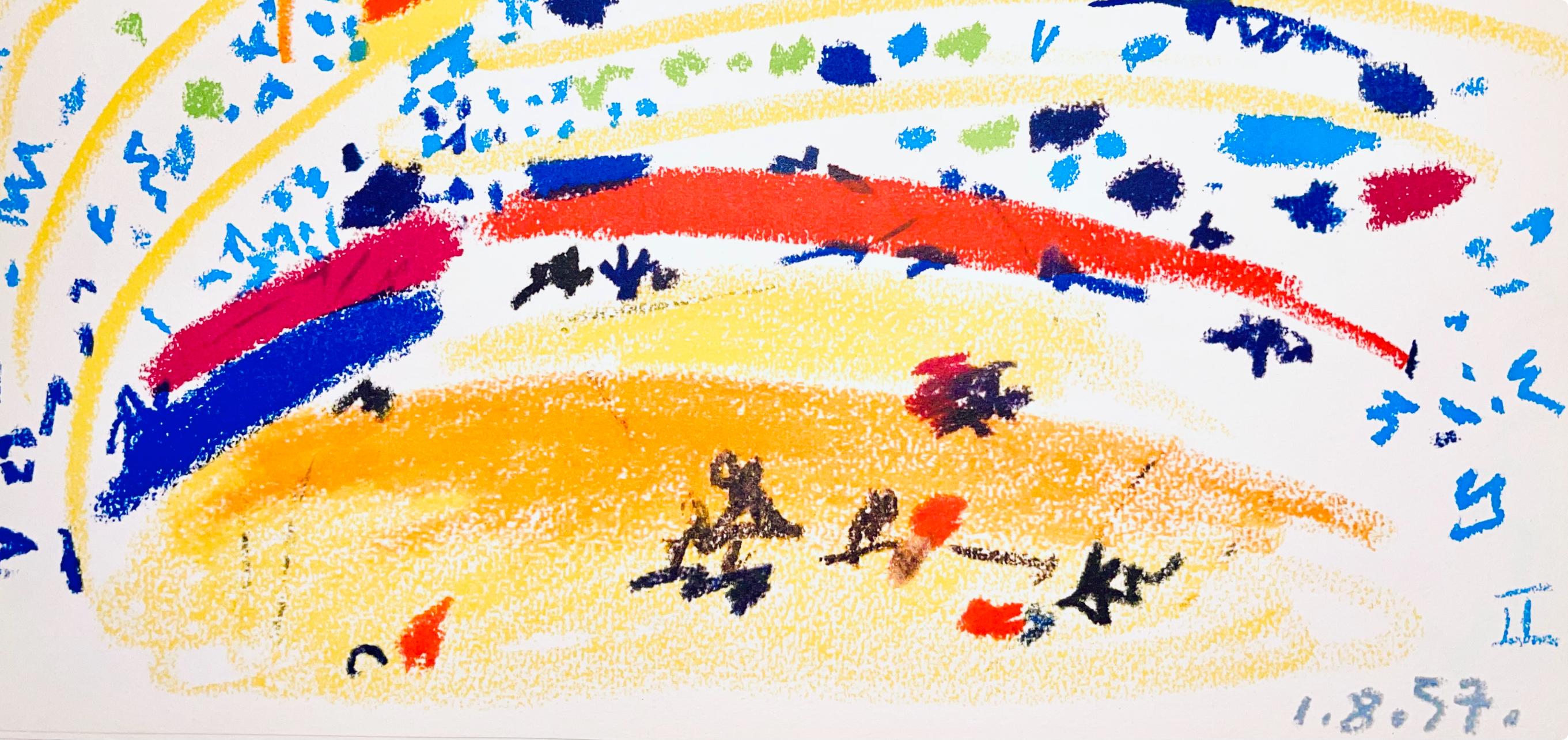 Picasso, Composition (Bloch 1276; Czwiklitzer 23), Toros y Toreros (after) - White Landscape Print by Pablo Picasso