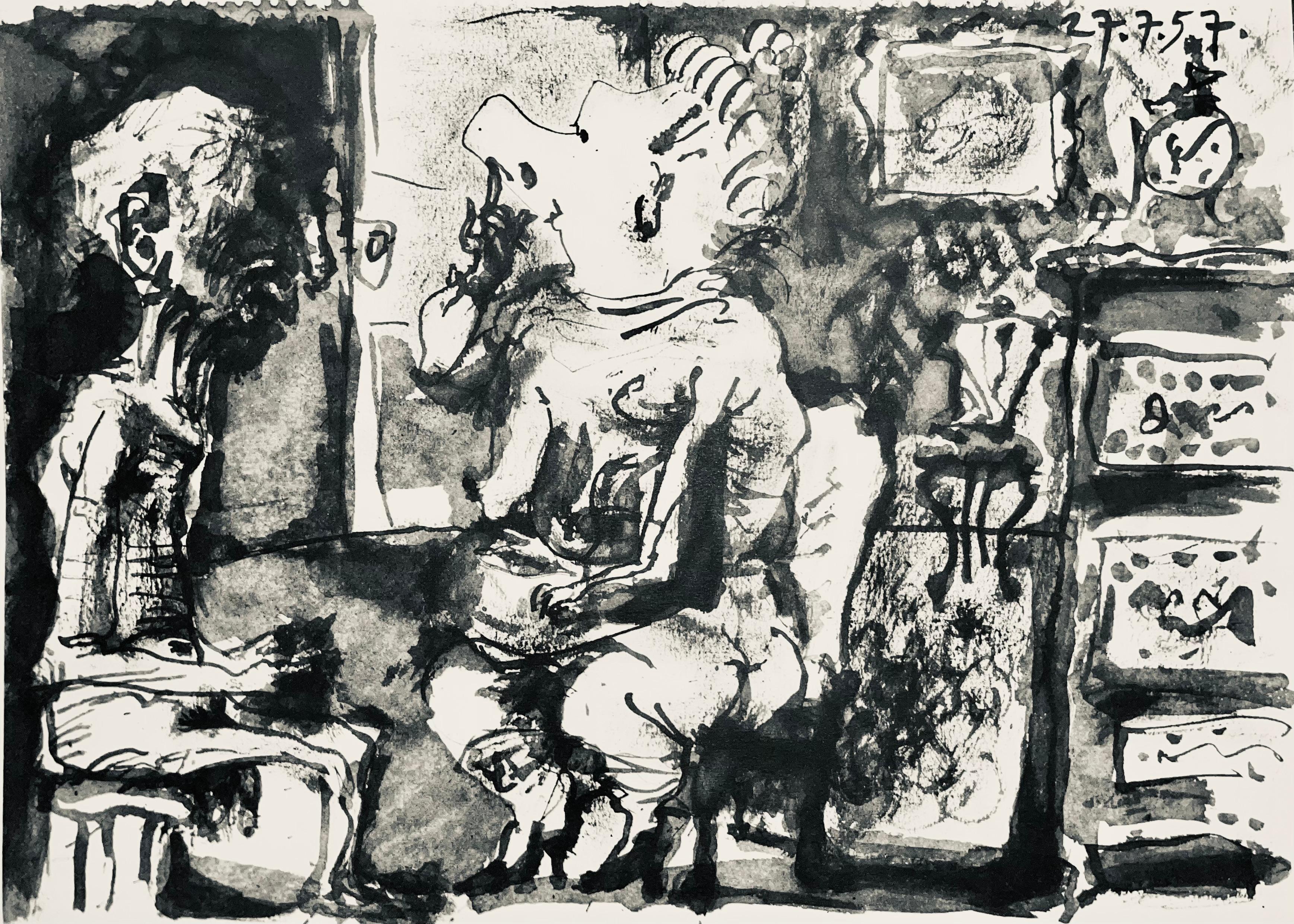 Figurative Print Pablo Picasso - Picasso, Composition (Bloch 1276 ; Czwiklitzer 23), Toros y Toreros (après)