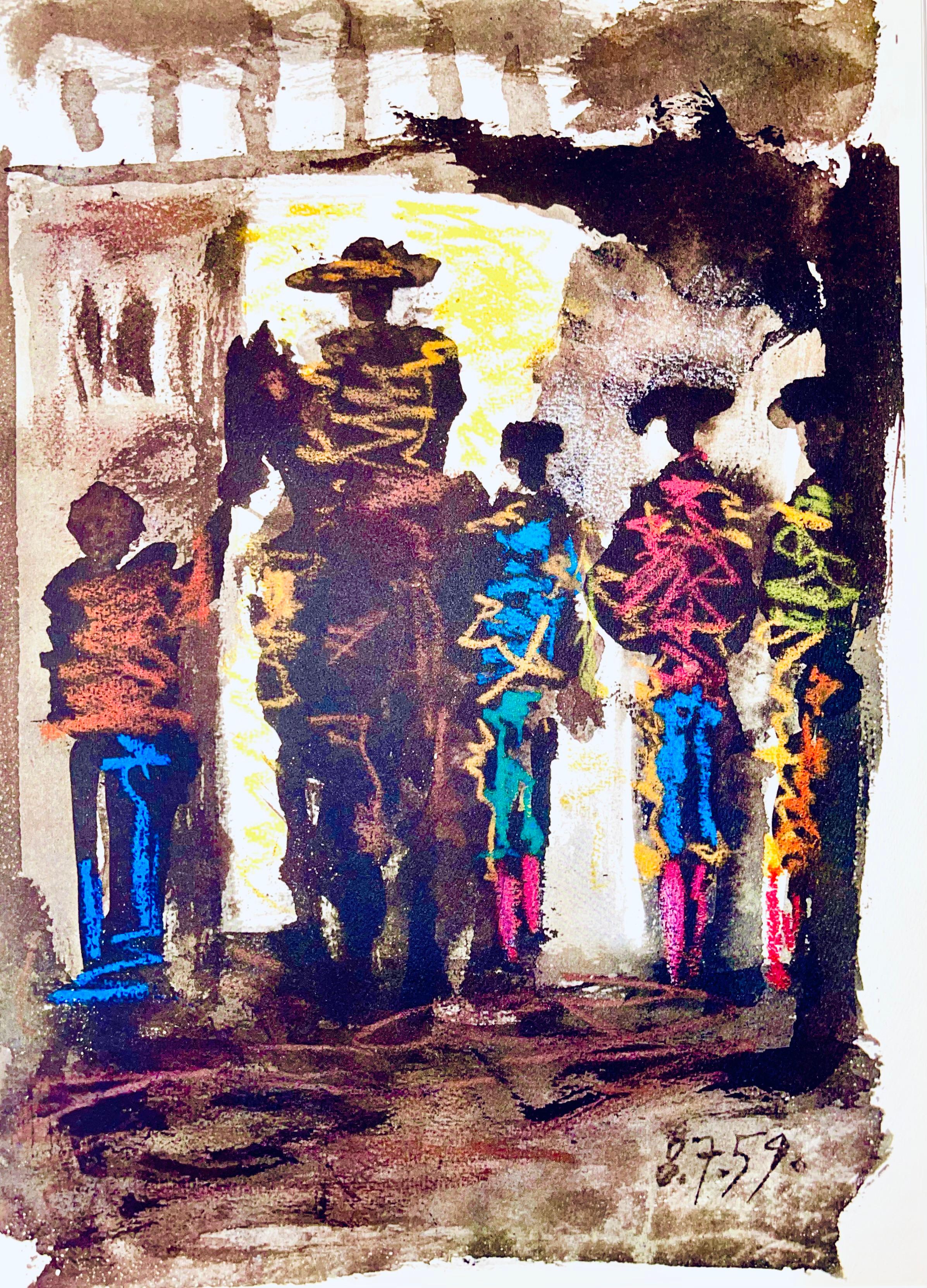 Figurative Print Pablo Picasso - Picasso, Composition (Bloch 1276 ; Czwiklitzer 23), Toros y Toreros (après)