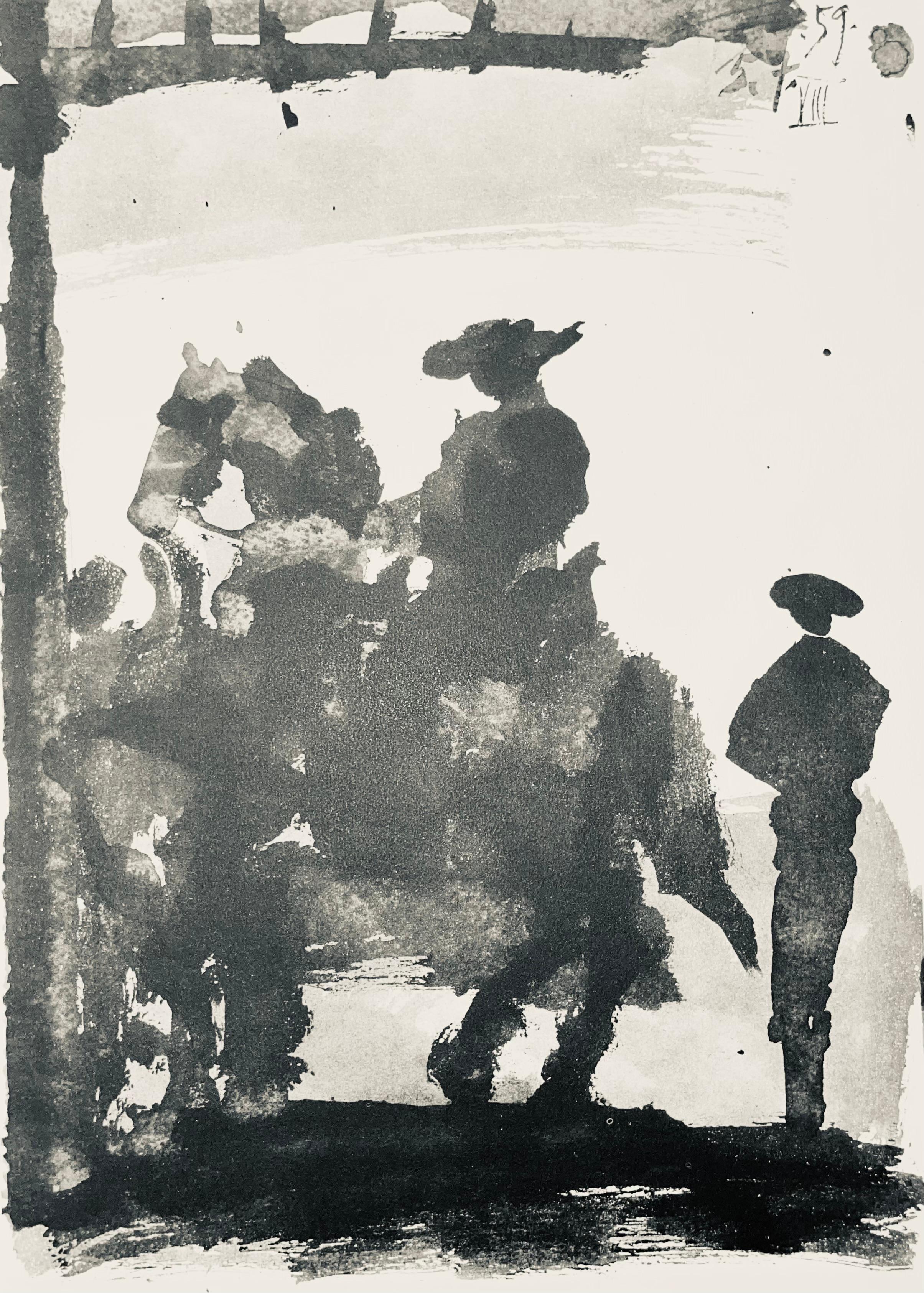Figurative Print Pablo Picasso - Picasso, Composition (Bloch 1276 ; Czwiklitzer 23), Toros y Toreros (après)
