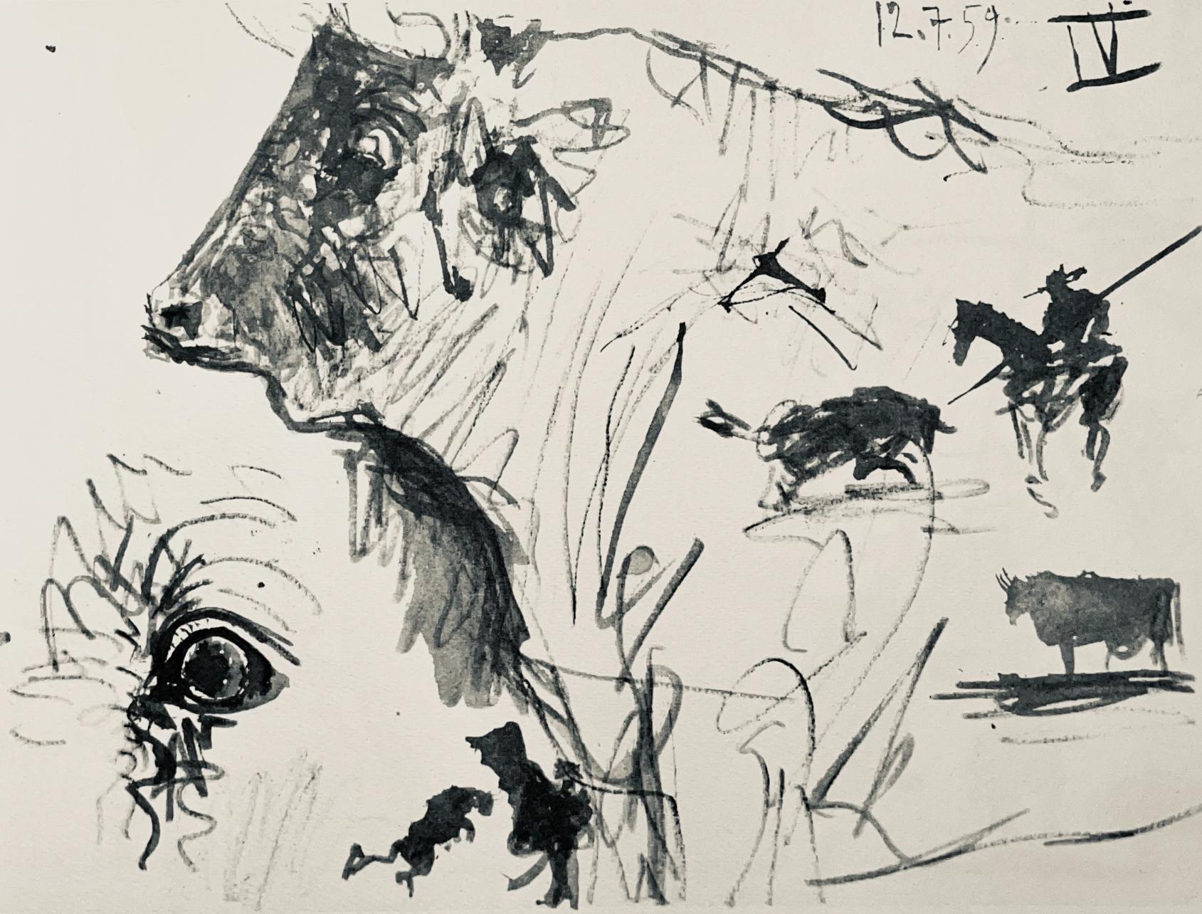 Pablo Picasso Figurative Print - Picasso, Composition (Bloch 1276; Czwiklitzer 23), Toros y Toreros (after)