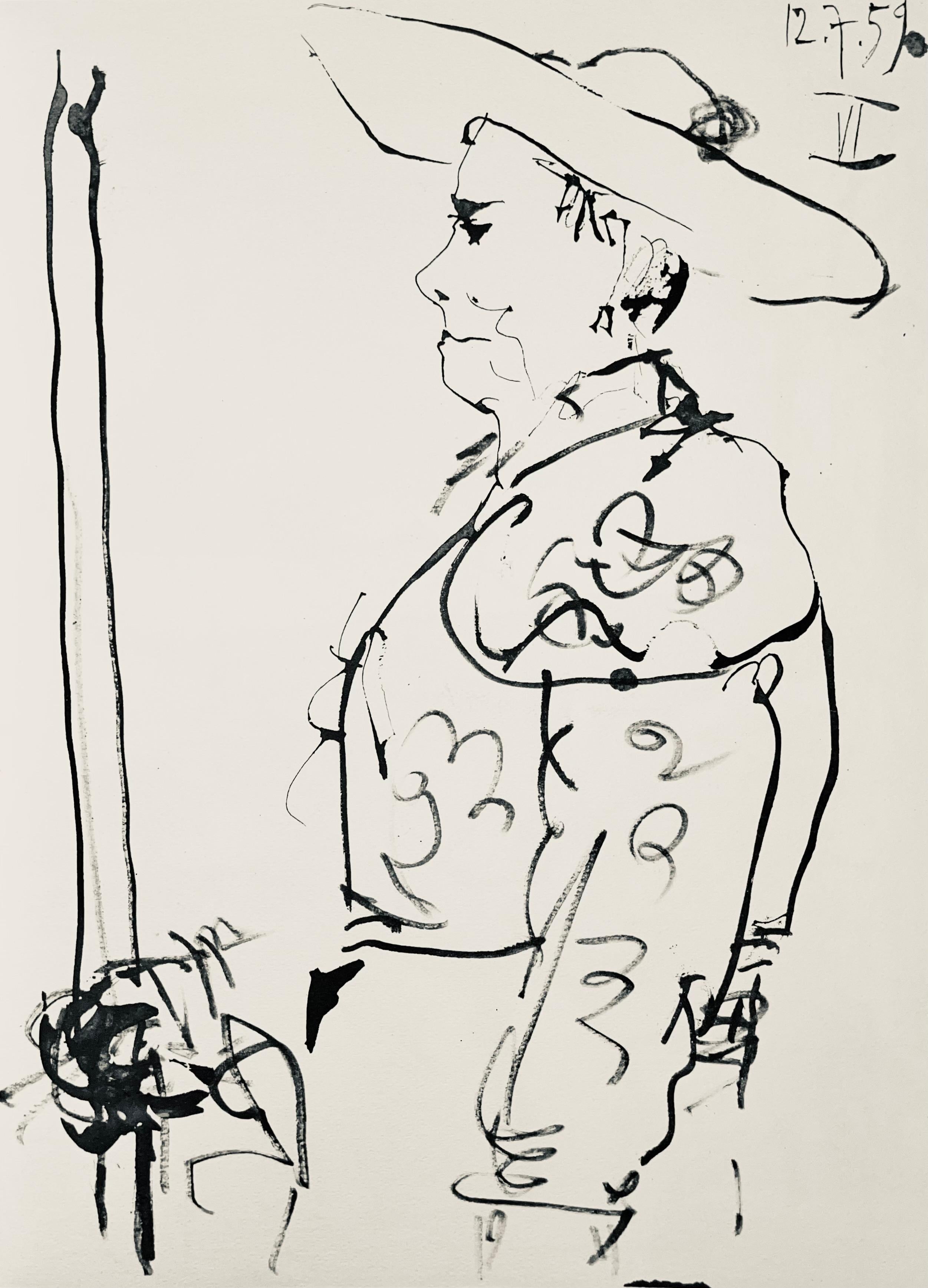 Pablo Picasso Landscape Print – Picasso, Komposition (Bloch 1276; Czwiklitzer 23), Toros y Toreros (nach)