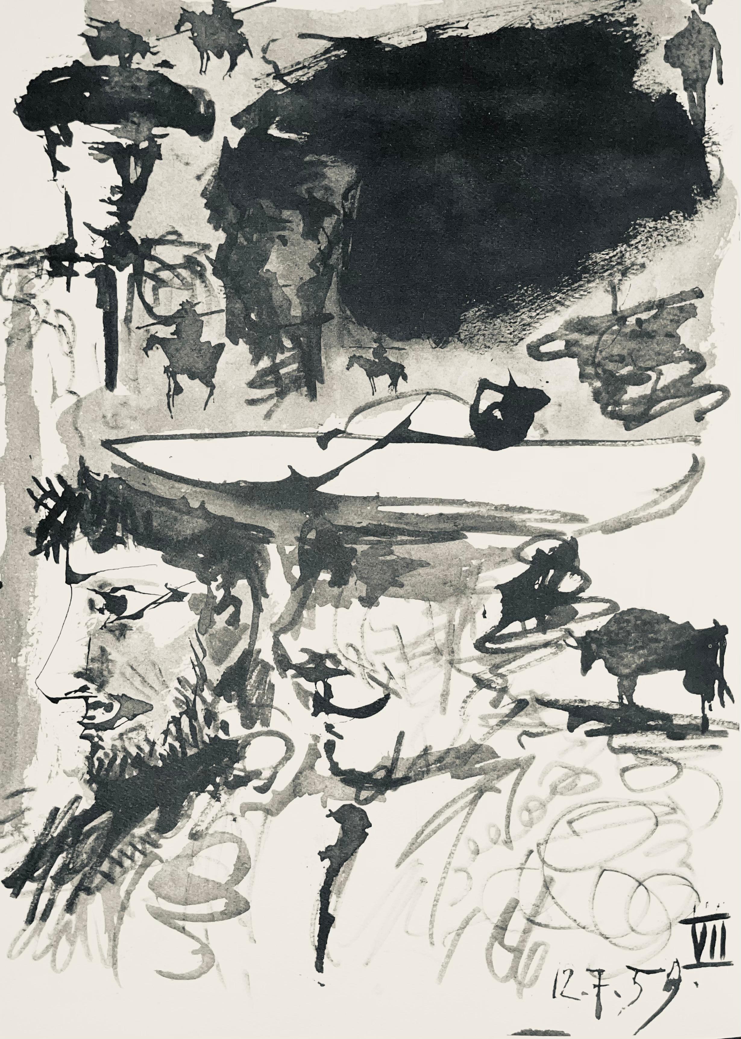 Figurative Print Pablo Picasso - Picasso, Composition (Bloch 1276 ; Czwiklitzer 23), Toros y Toreros (après)