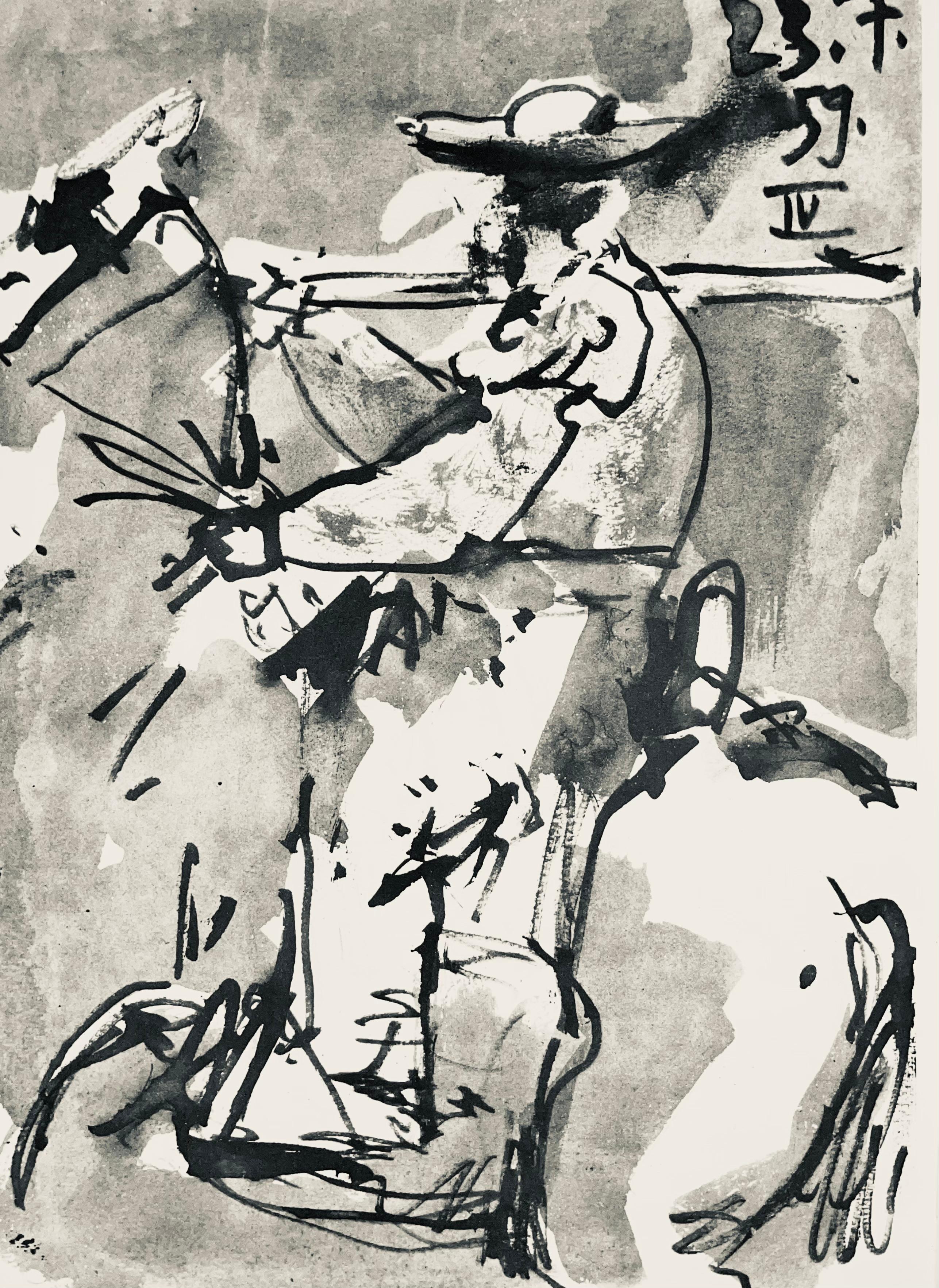 Figurative Print Pablo Picasso - Picasso, Composition (Bloch 1276 ; Czwiklitzer 23), Toros y Toreros (après)