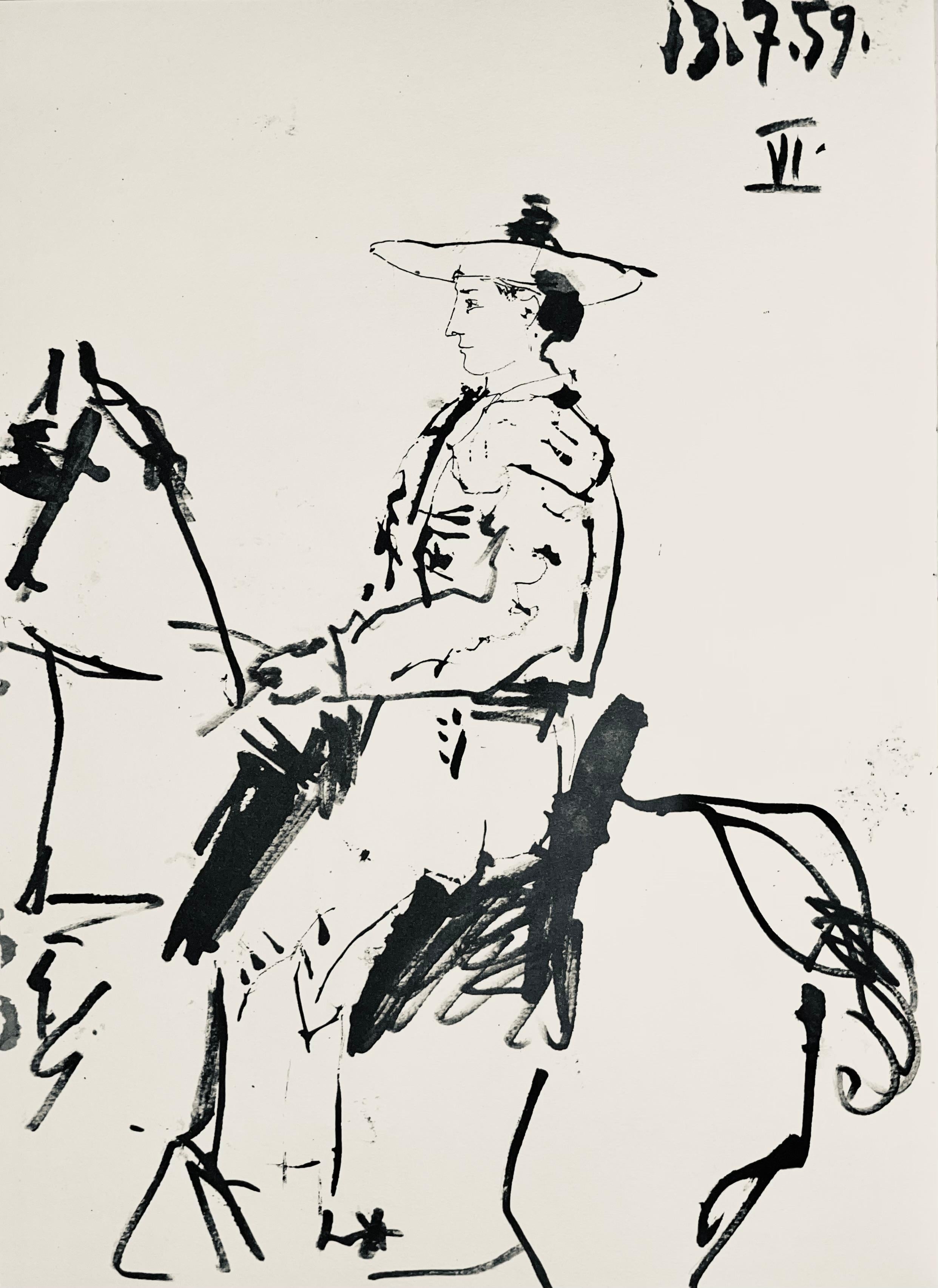 Pablo Picasso Figurative Print - Picasso, Composition (Bloch 1276; Czwiklitzer 23), Toros y Toreros (after)