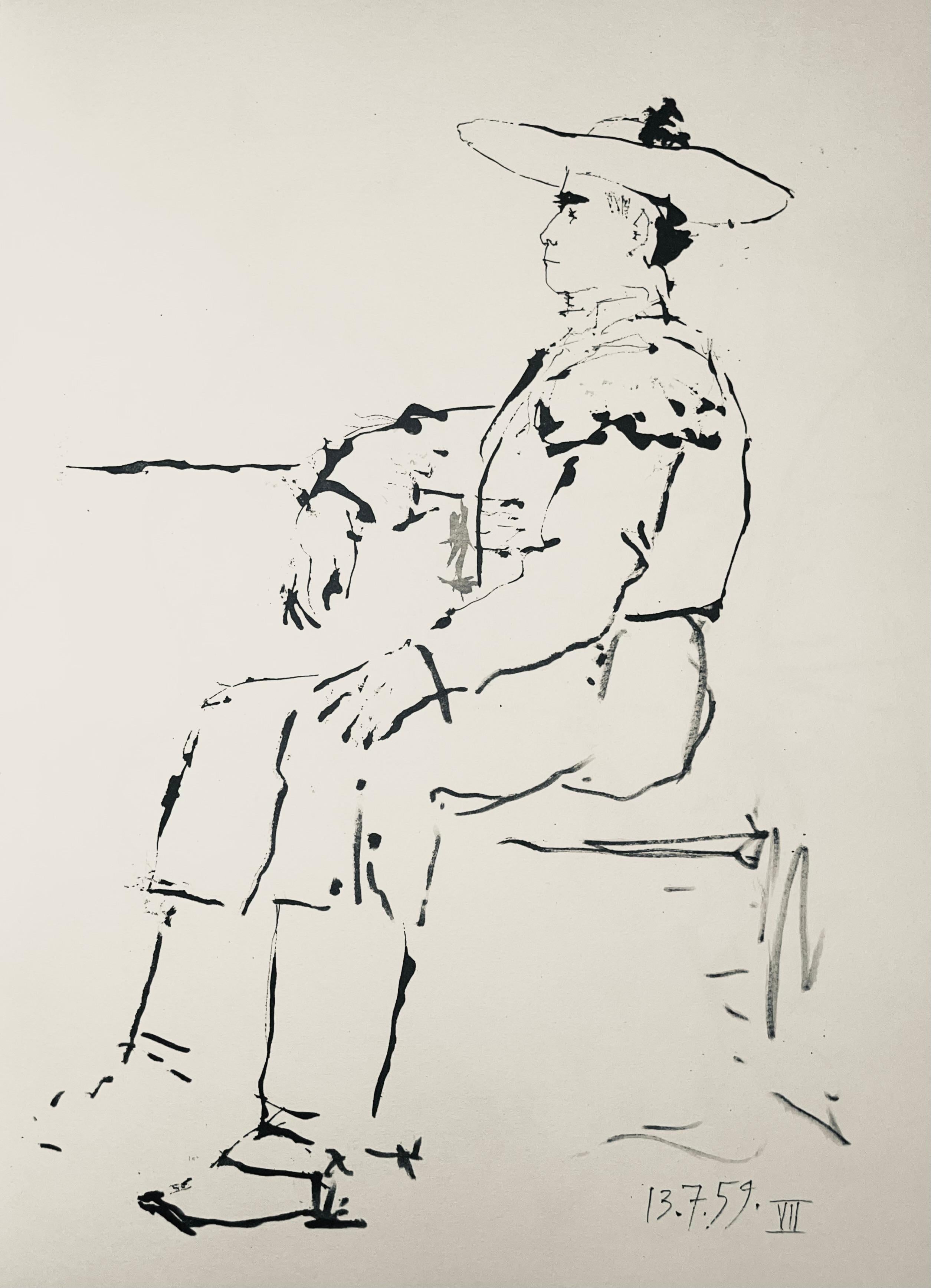 Figurative Print Pablo Picasso - Picasso, Composition (Bloch 1276 ; Czwiklitzer 23), Toros y Toreros (après)