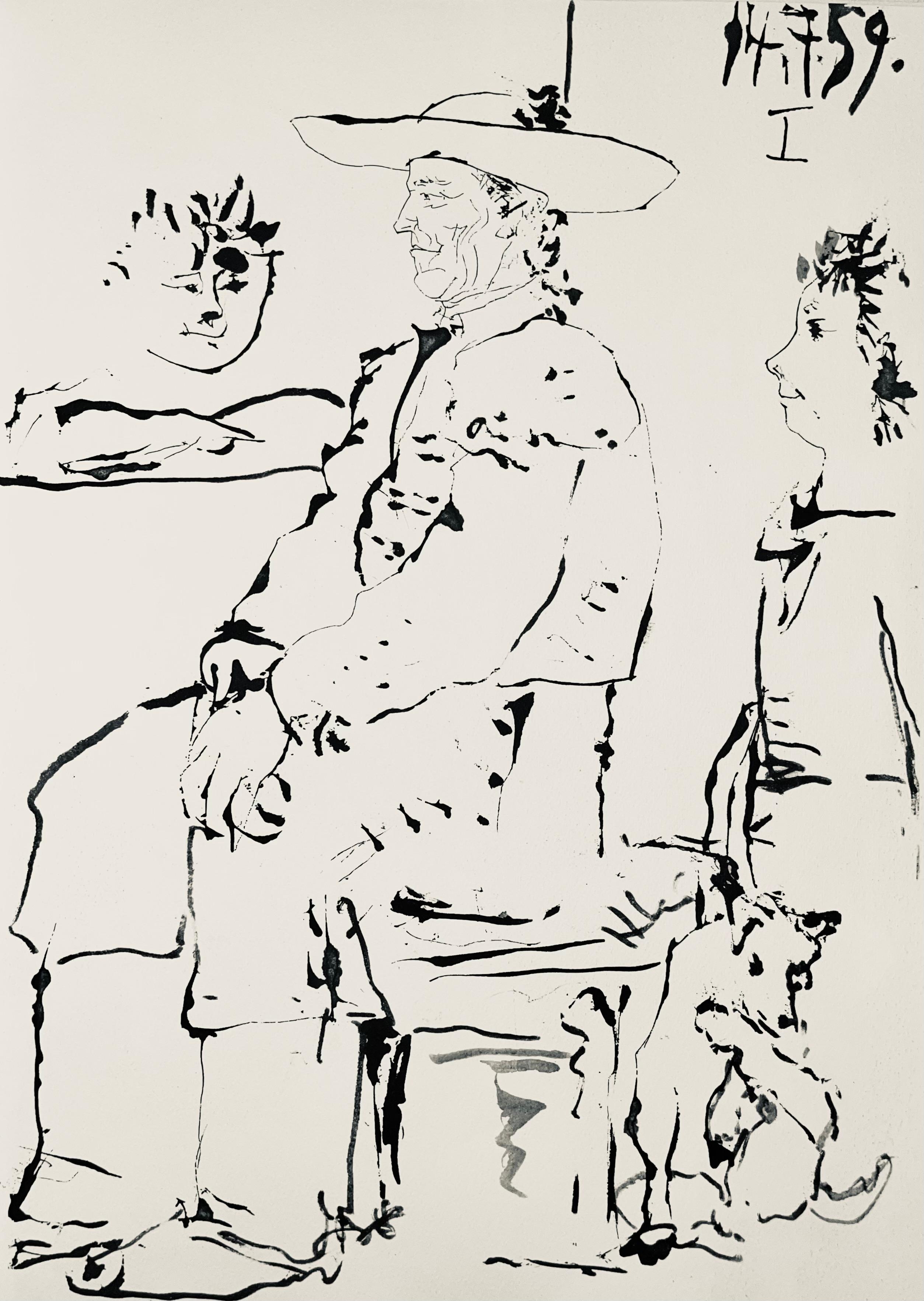 Figurative Print Pablo Picasso - Picasso, Composition (Bloch 1276 ; Czwiklitzer 23), Toros y Toreros (après)