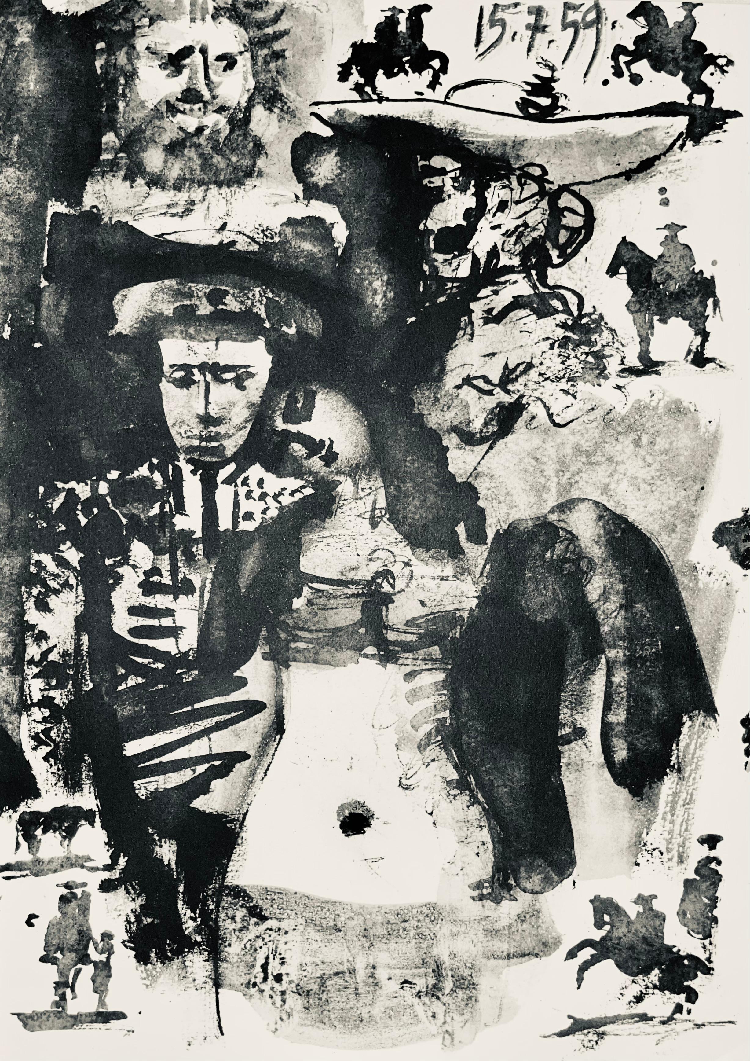 Figurative Print Pablo Picasso - Picasso, Composition (Bloch 1276 ; Czwiklitzer 23), Toros y Toreros (après)