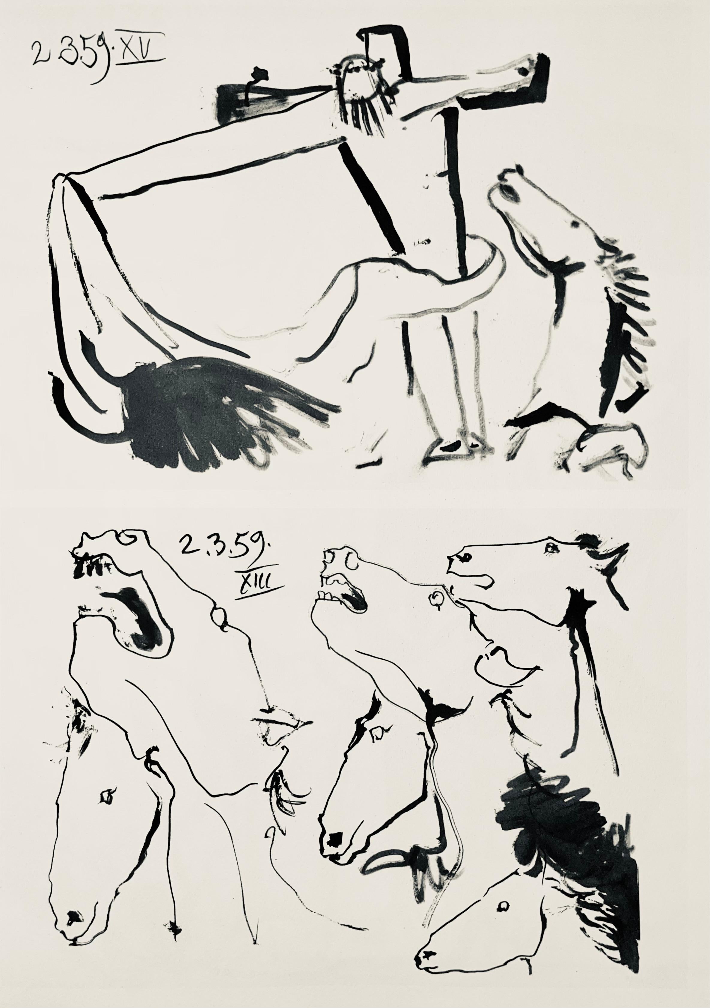 Pablo Picasso Landscape Print - Picasso, Composition (Bloch 1276; Czwiklitzer 23), Toros y Toreros (after)