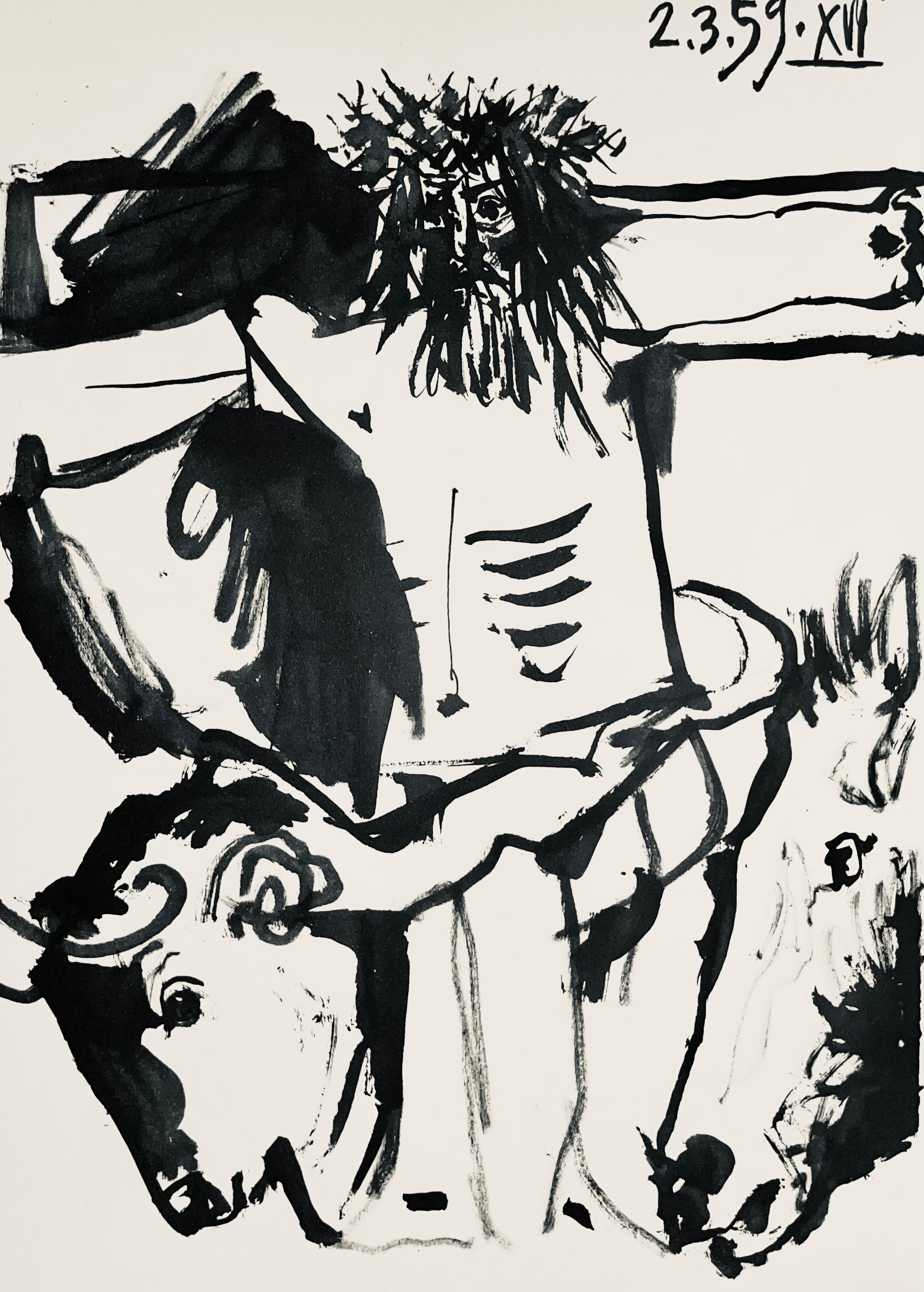 Pablo Picasso Figurative Print - Picasso, Composition (Bloch 1276; Czwiklitzer 23), Toros y Toreros (after)
