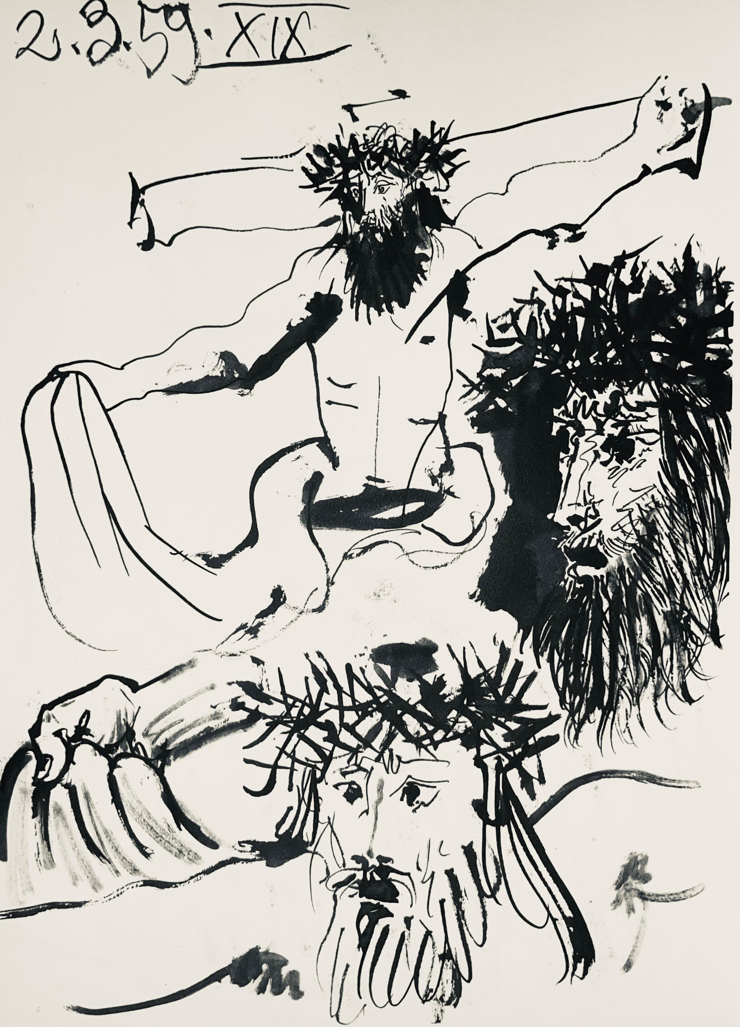 Pablo Picasso Figurative Print – Picasso, Komposition (Bloch 1276; Czwiklitzer 23), Toros y Toreros (nach)