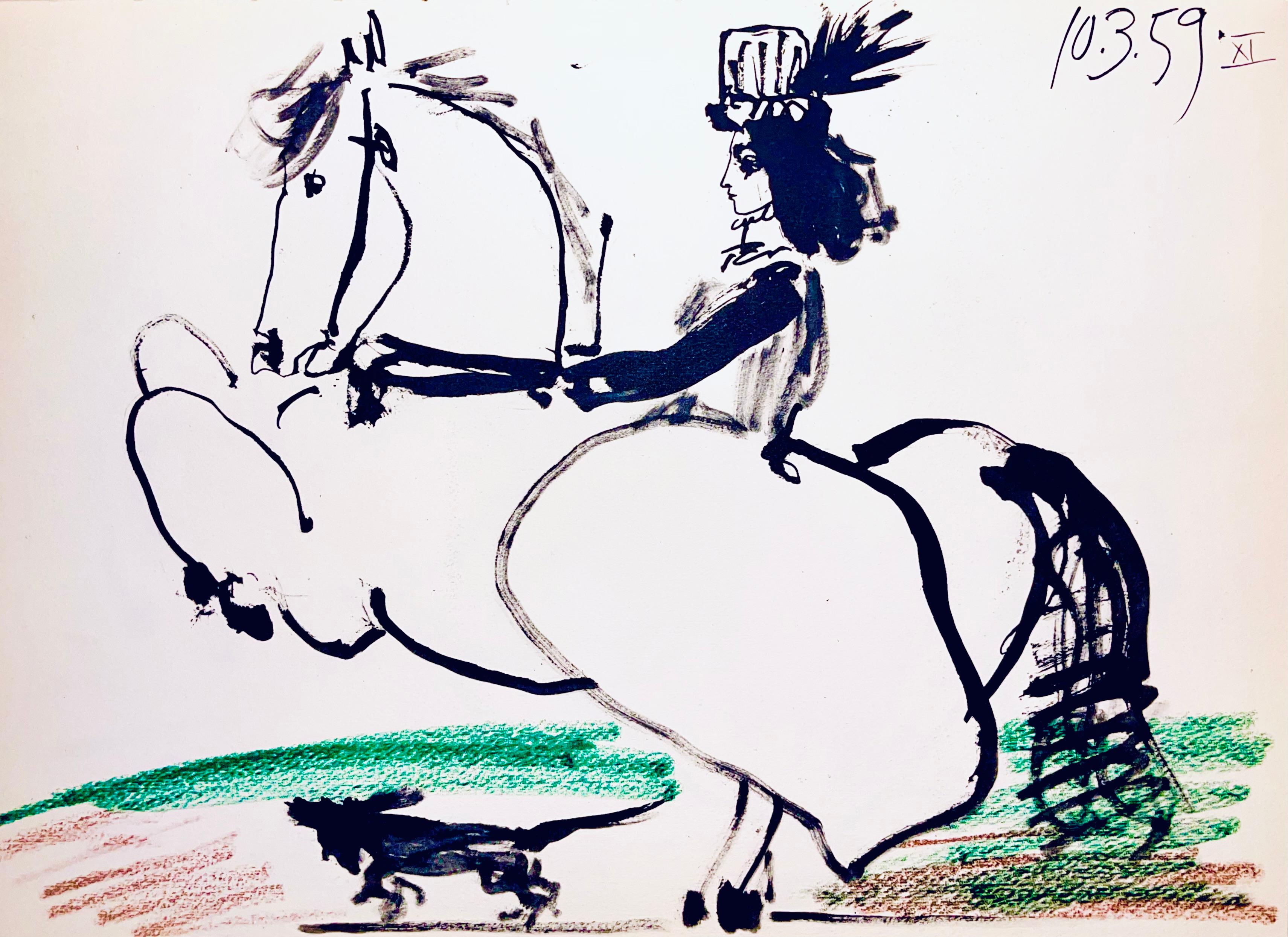 Pablo Picasso Landscape Print - Picasso, Composition (Bloch 1276; Czwiklitzer 23), Toros y Toreros (after)