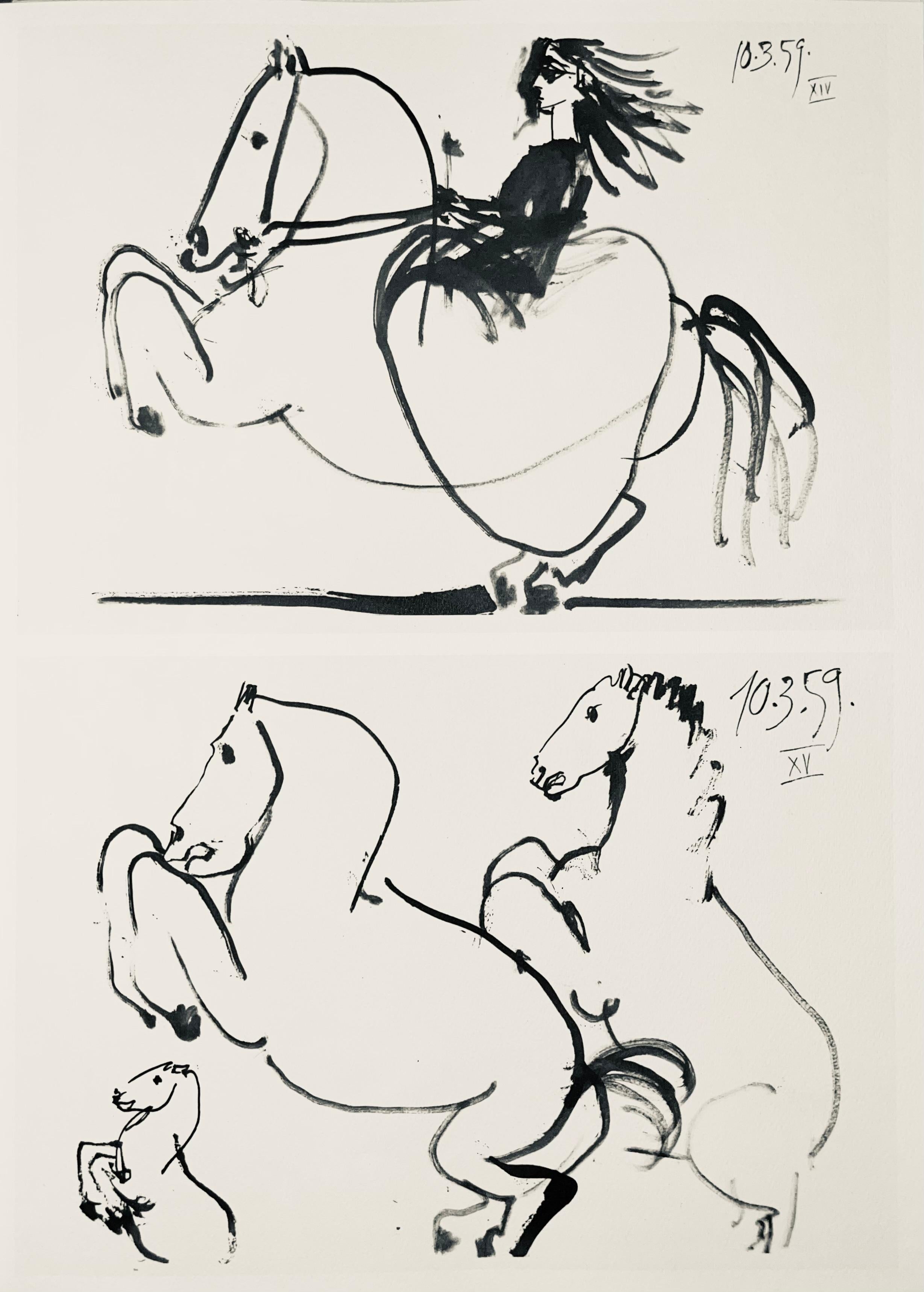 Pablo Picasso Figurative Print - Picasso, Composition (Bloch 1276; Czwiklitzer 23), Toros y Toreros (after)