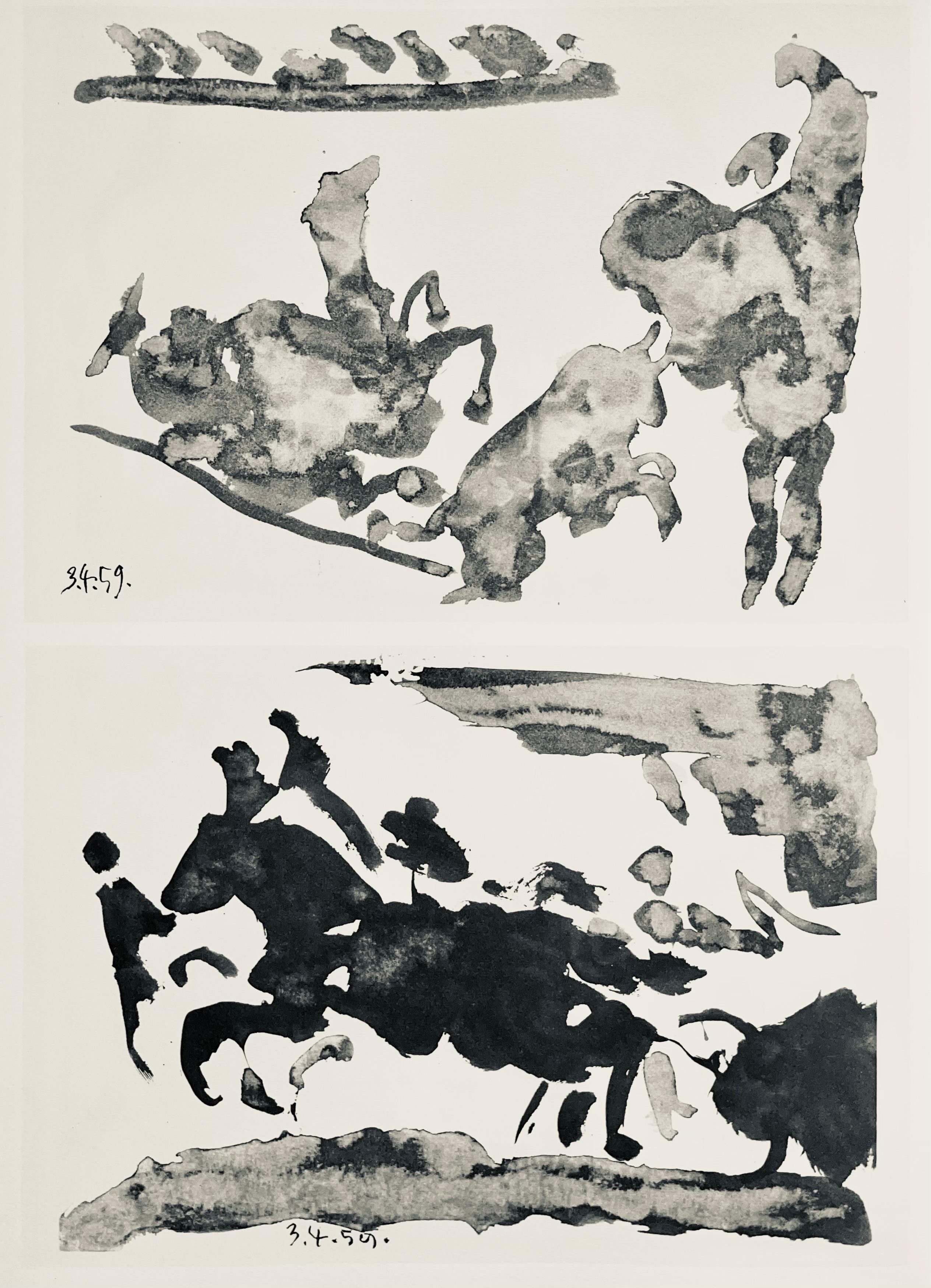 Pablo Picasso Figurative Print - Picasso, Composition (Bloch 1276; Czwiklitzer 23), Toros y Toreros (after)