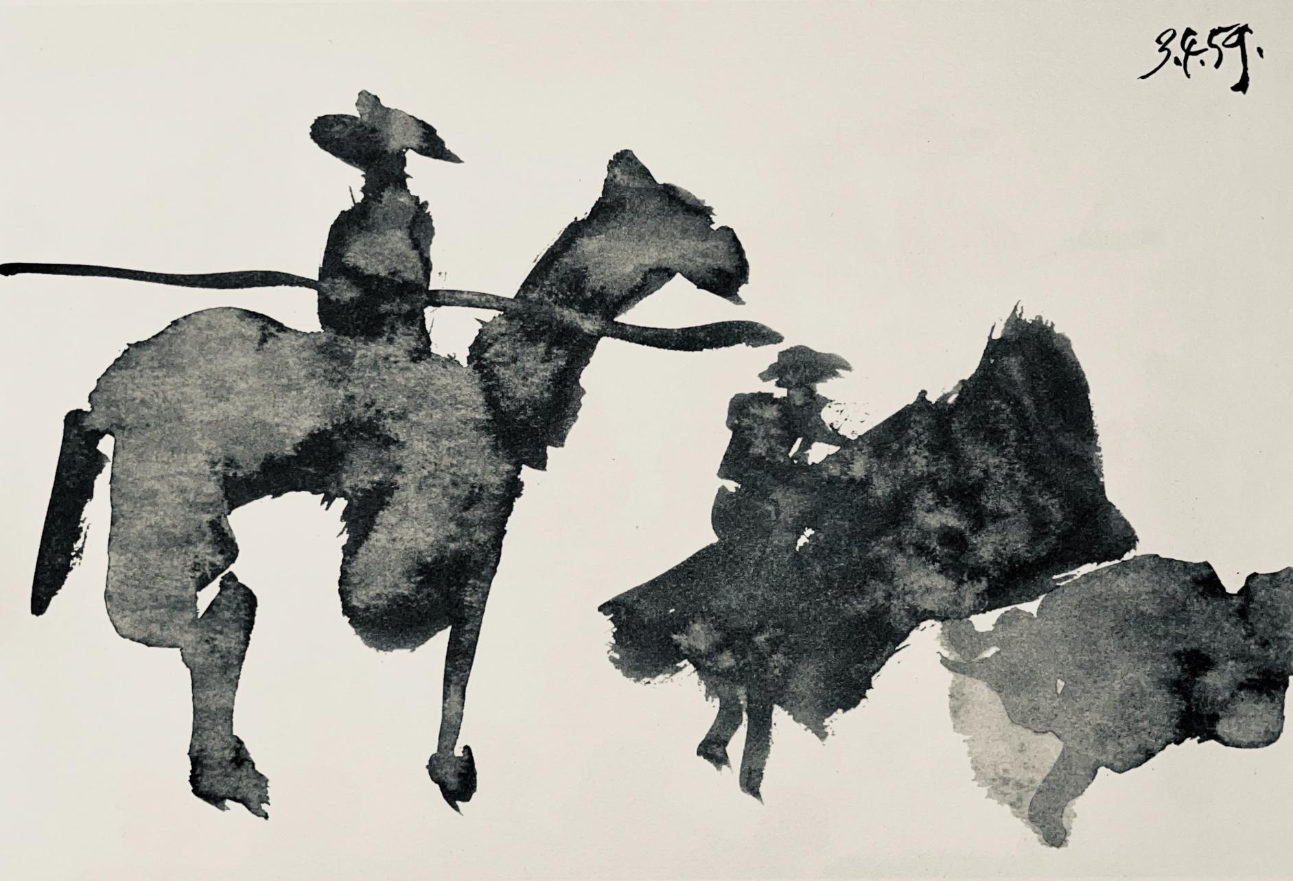 Pablo Picasso Figurative Print - Picasso, Composition (Bloch 1276; Czwiklitzer 23), Toros y Toreros (after)