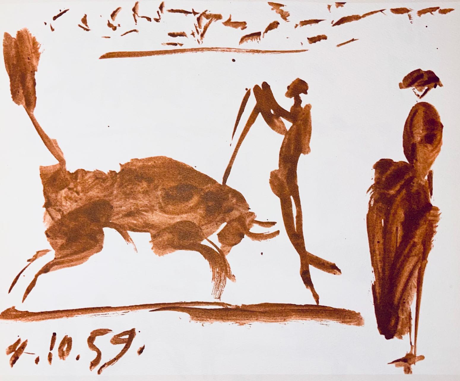 Pablo Picasso Figurative Print - Picasso, Composition (Bloch 1276; Czwiklitzer 23), Toros y Toreros (after)