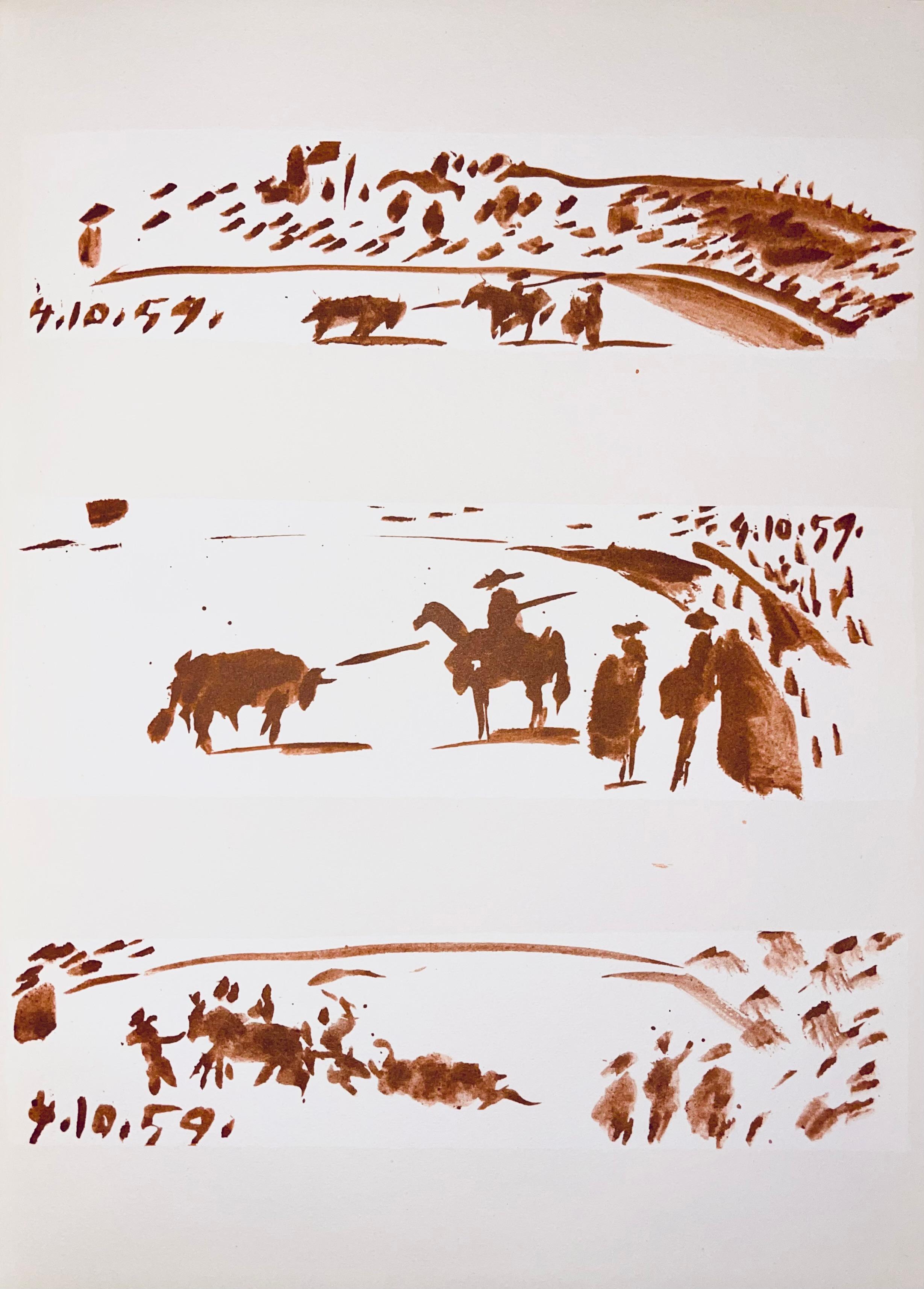 Pablo Picasso Figurative Print - Picasso, Composition (Bloch 1276; Czwiklitzer 23), Toros y Toreros (after)