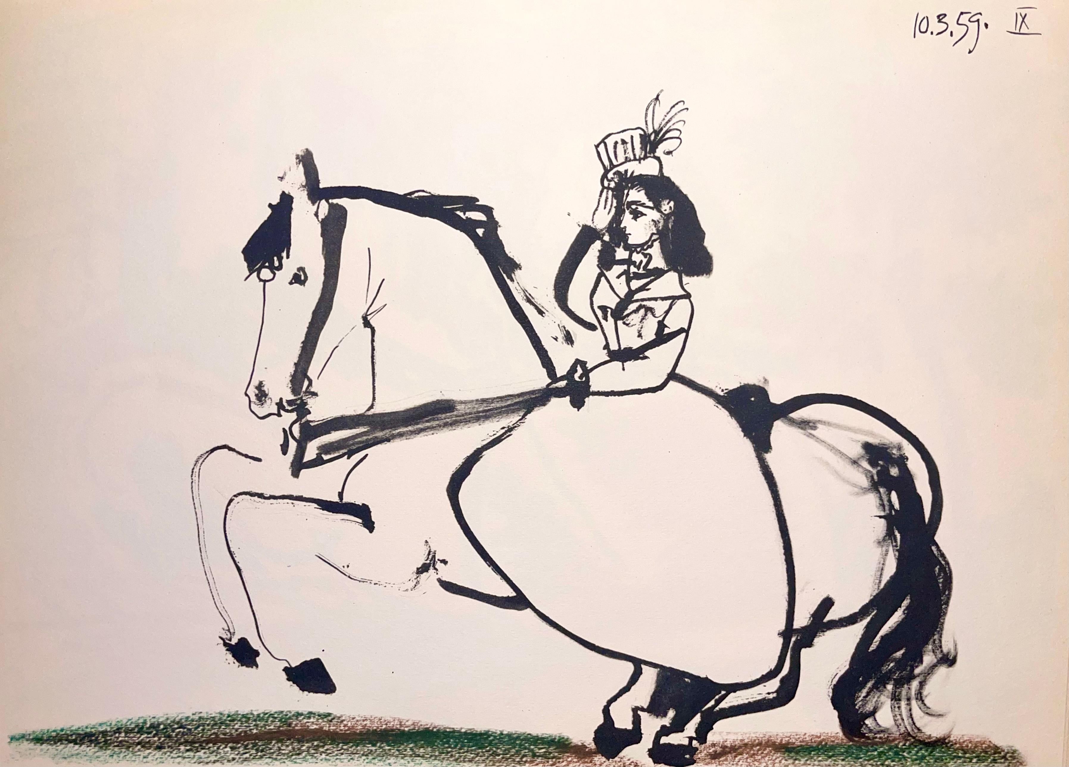 Pablo Picasso Landscape Print - Picasso, Composition (Bloch 1276; Czwiklitzer 23), Toros y Toreros (after)