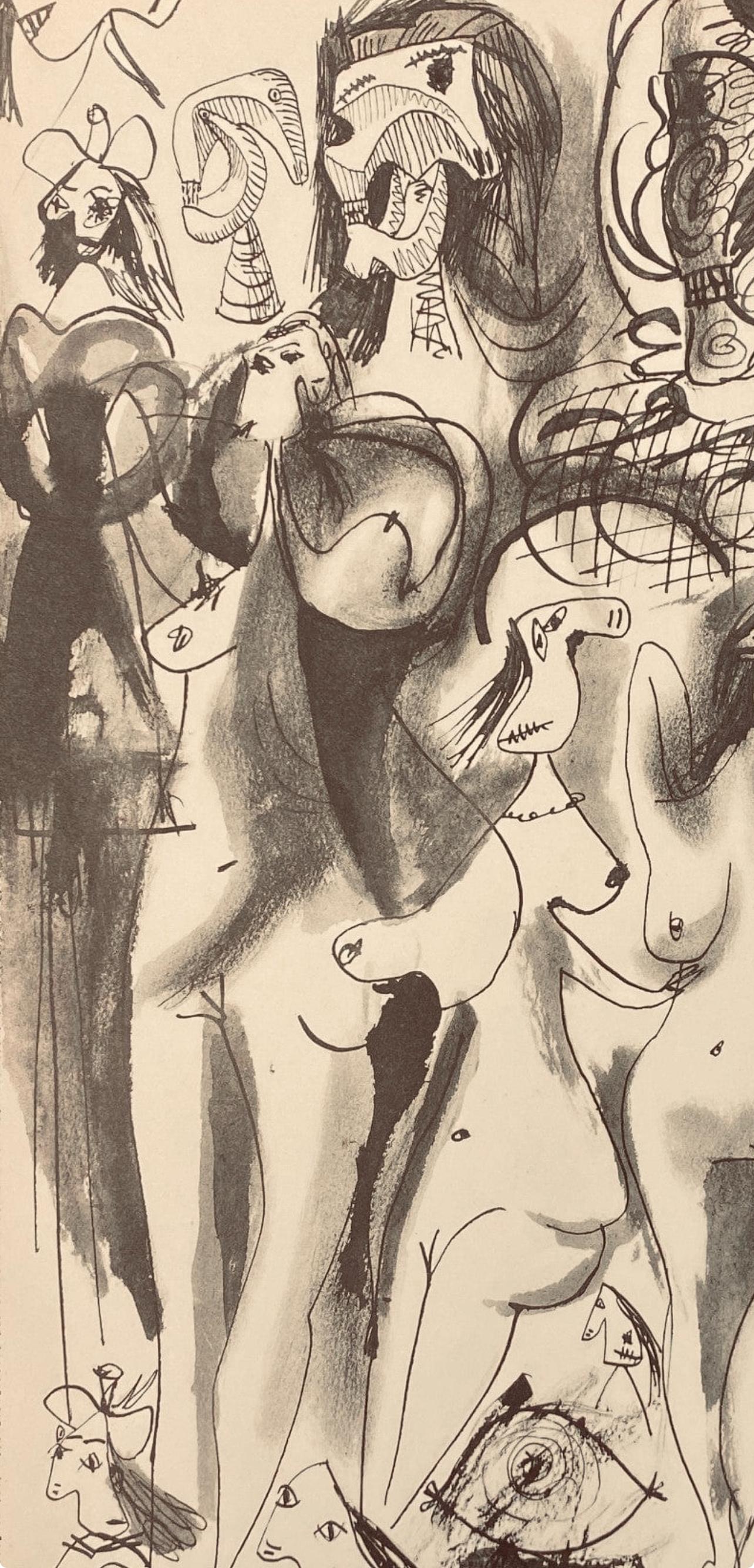 Picasso, Composition, Carnet de dessins de Picasso, Cahiers d'Art (d'après) - Print de Pablo Picasso