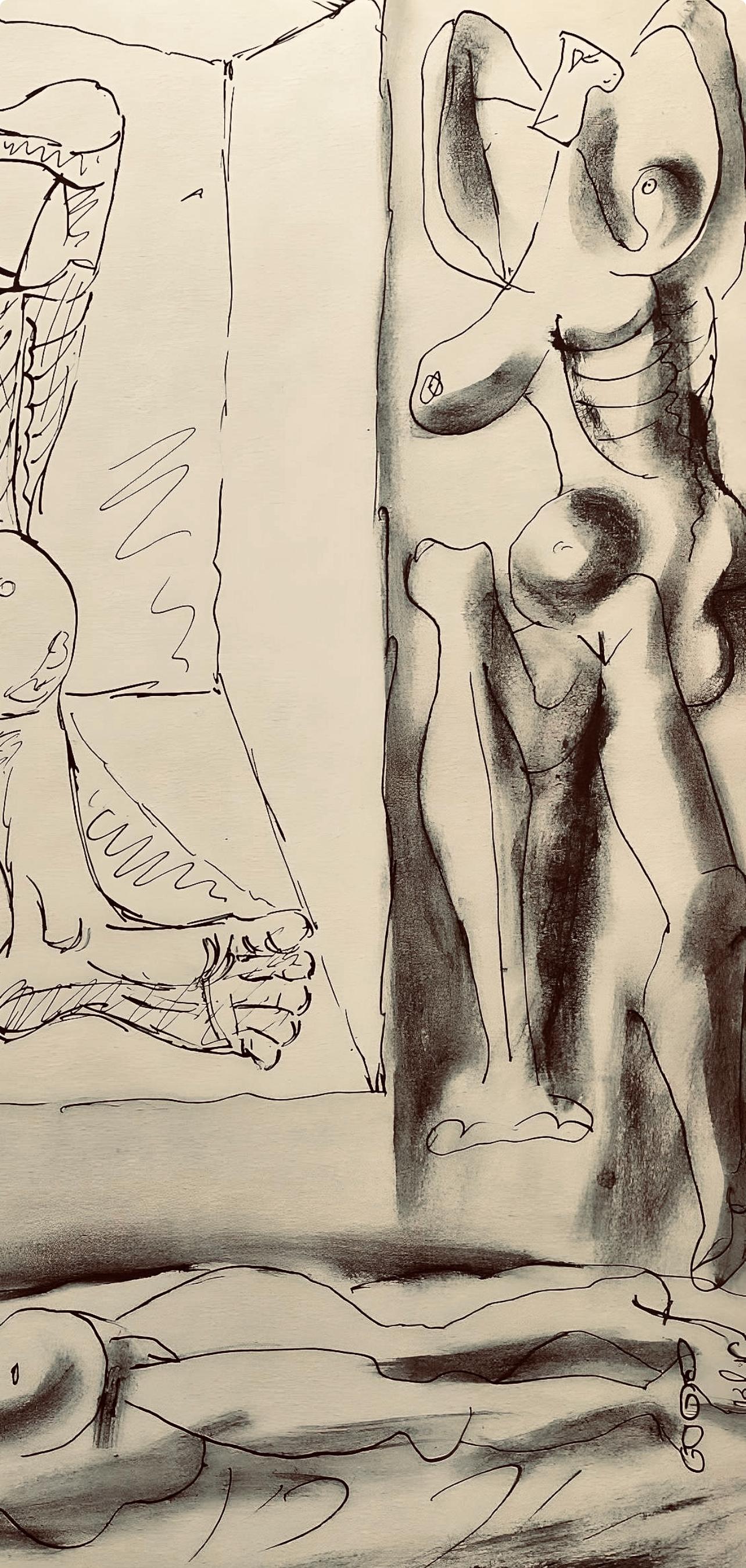 Picasso, Composition, Carnet de dessins de Picasso, Cahiers d'Art (d'après) - Print de Pablo Picasso