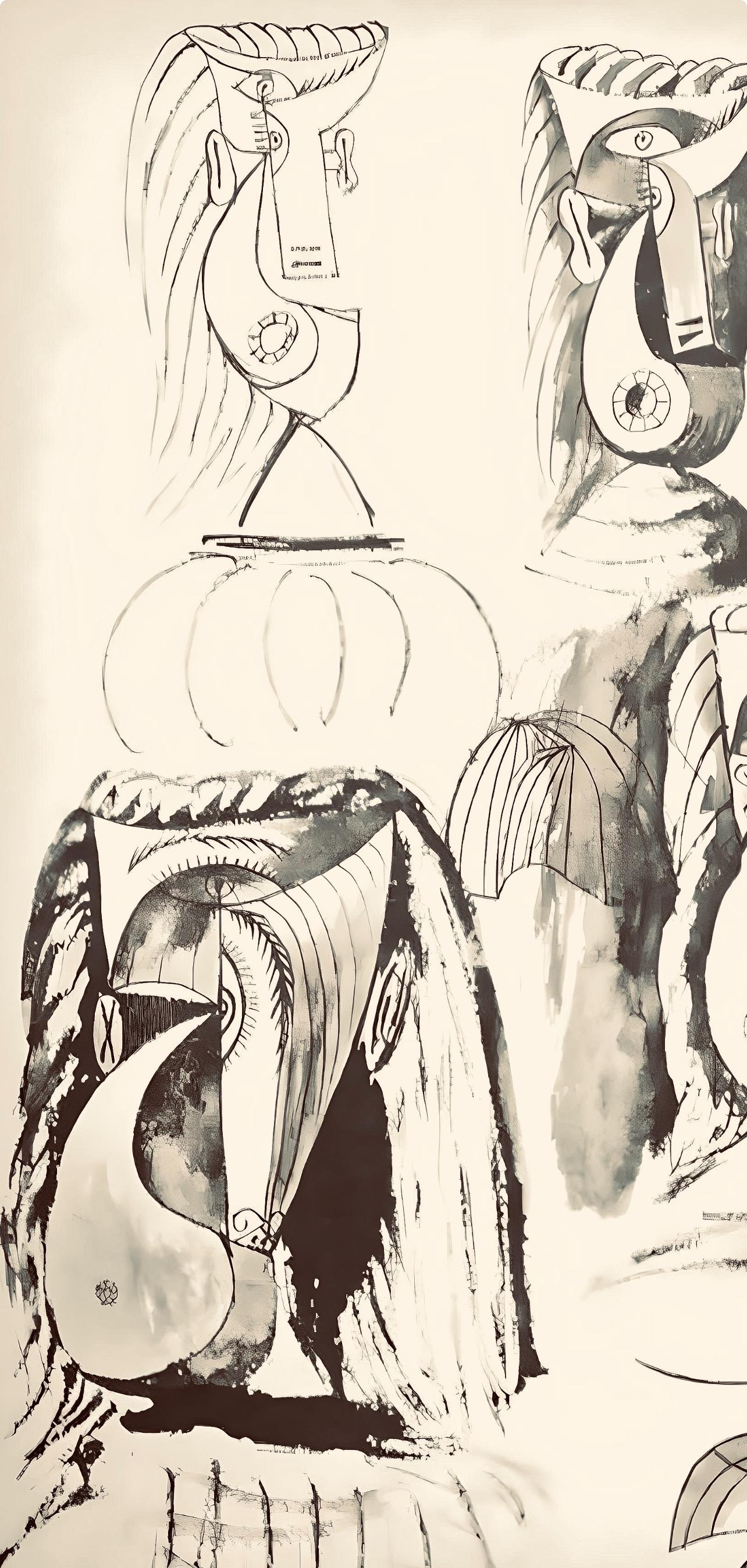 Picasso, Composition, Carnet de dessins de Picasso, Cahiers d'Art (d'après) - Print de Pablo Picasso