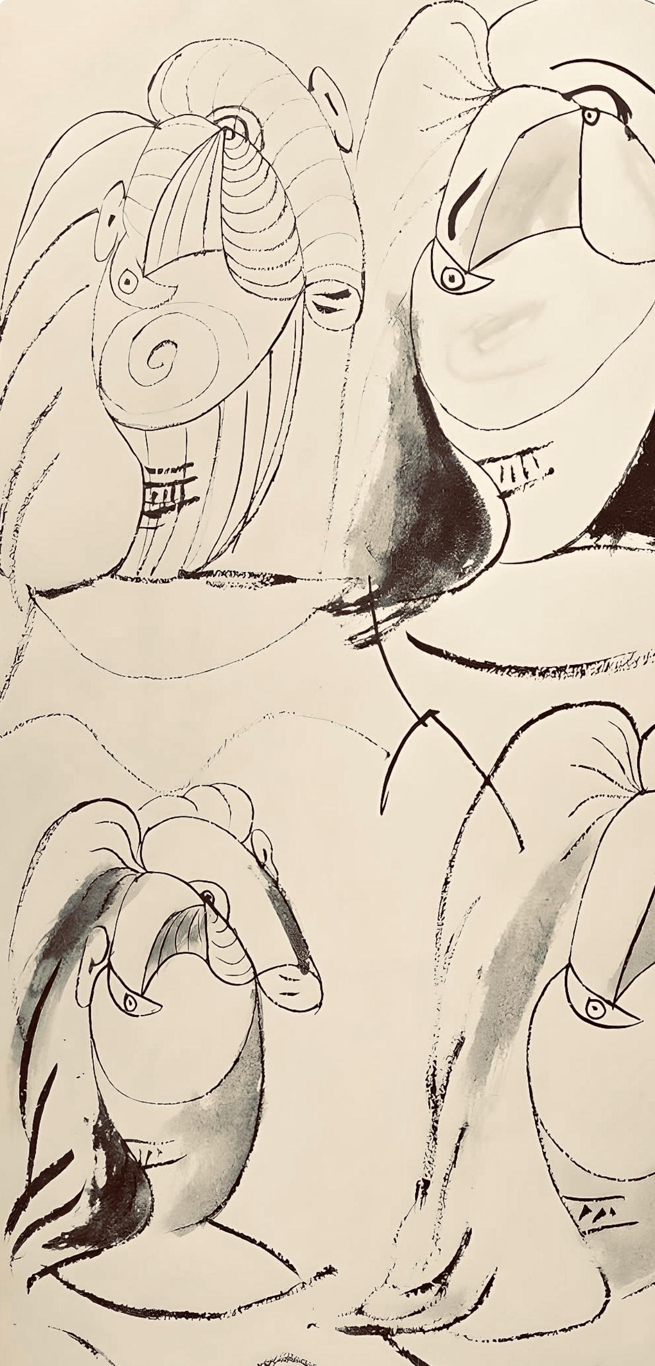 Picasso, Composition, Carnet de dessins de Picasso, Cahiers d'Art (d'après) - Print de Pablo Picasso