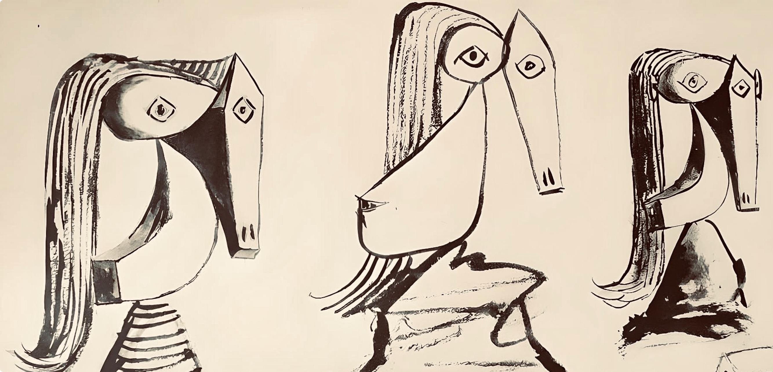 Picasso, Composition, Carnet de dessins de Picasso, Cahiers d’Art (after) - Print by Pablo Picasso