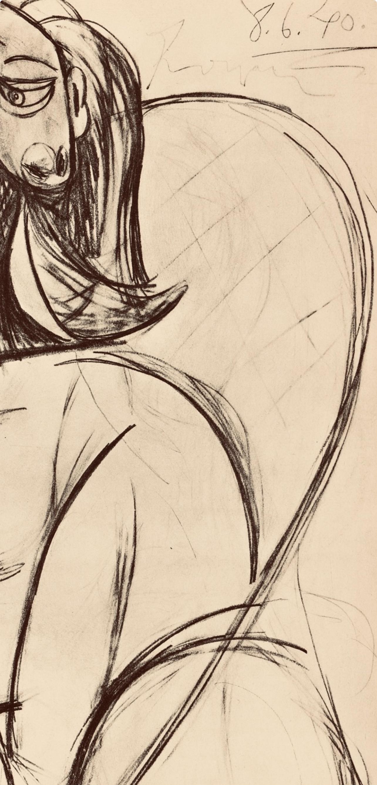 Picasso, Composition, Carnet de dessins de Picasso, Cahiers d'Art (d'après) - Cubisme Print par Pablo Picasso