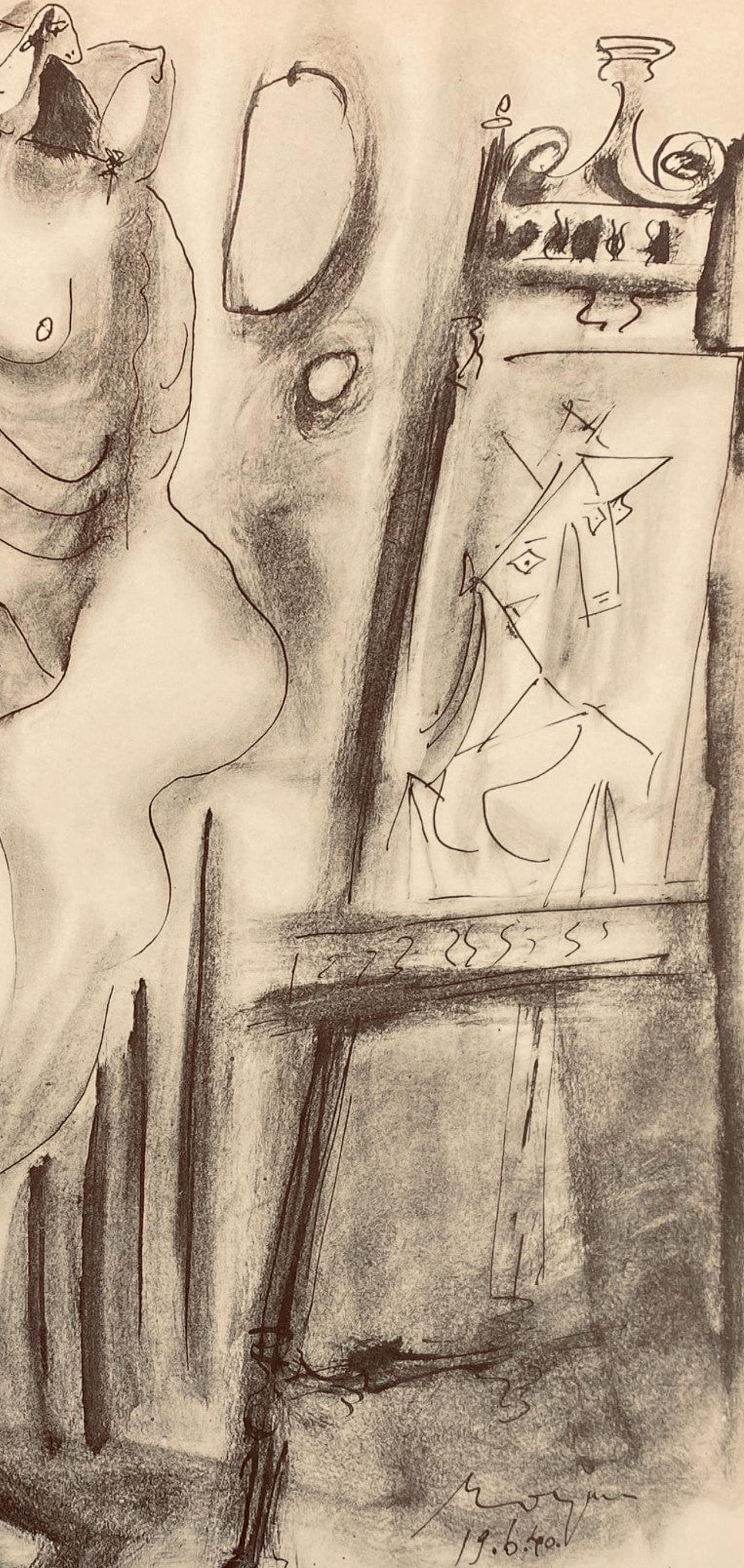 Picasso, Composition, Carnet de dessins de Picasso, Cahiers d'Art (d'après) - Cubisme Print par Pablo Picasso