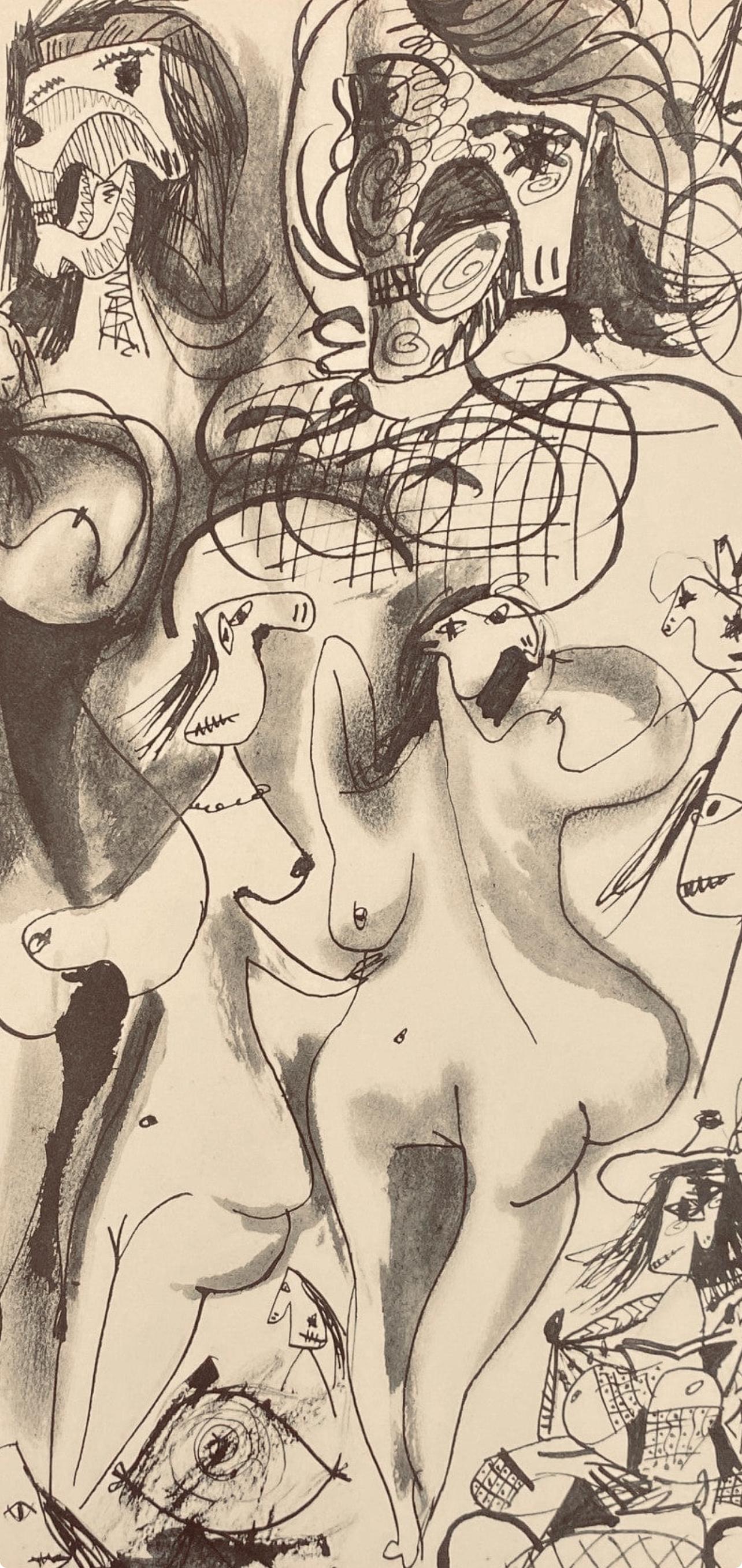 Picasso, Composition, Carnet de dessins de Picasso, Cahiers d'Art (d'après) - Cubisme Print par Pablo Picasso