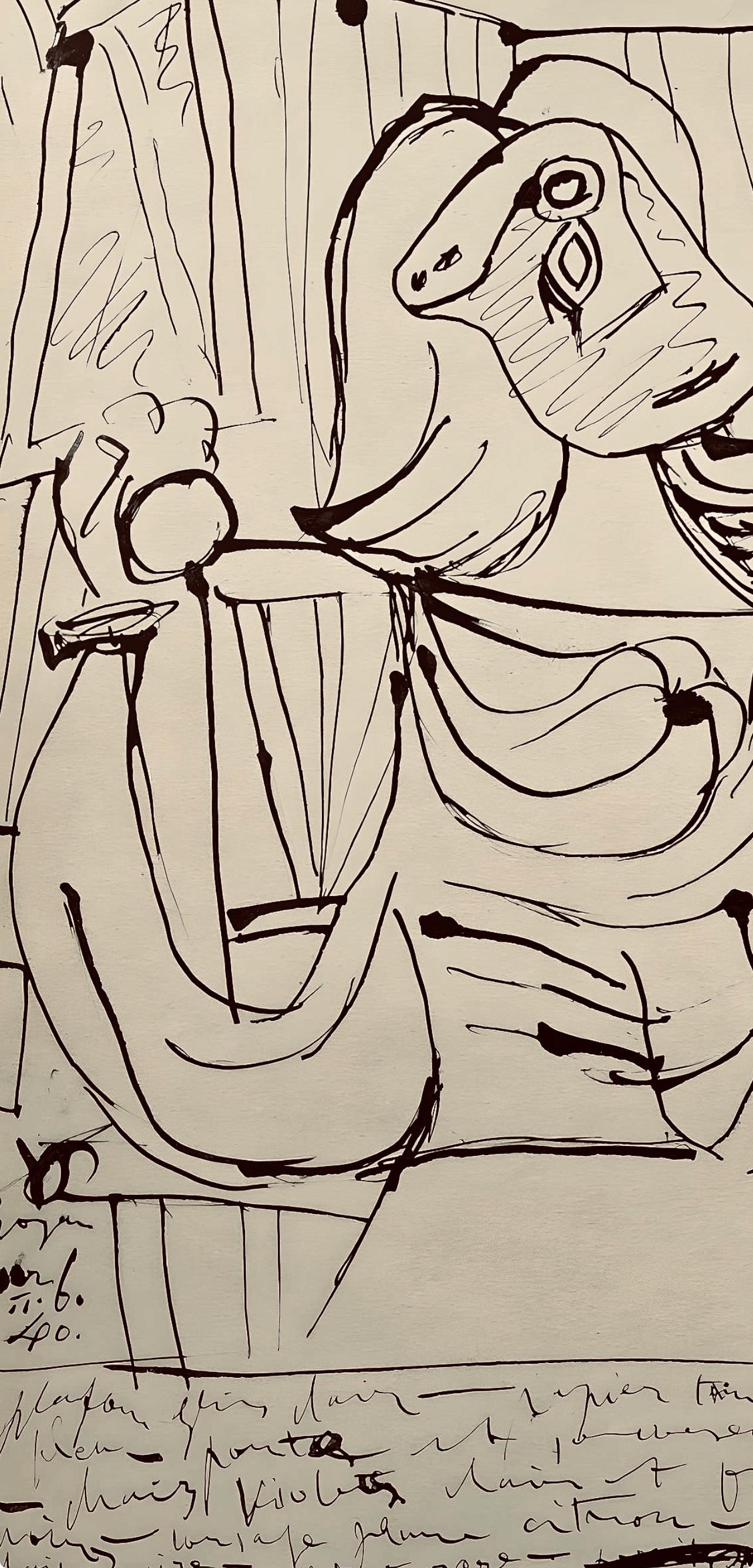 Picasso, Composition, Carnet de dessins de Picasso, Cahiers d'Art (d'après) - Cubisme Print par Pablo Picasso