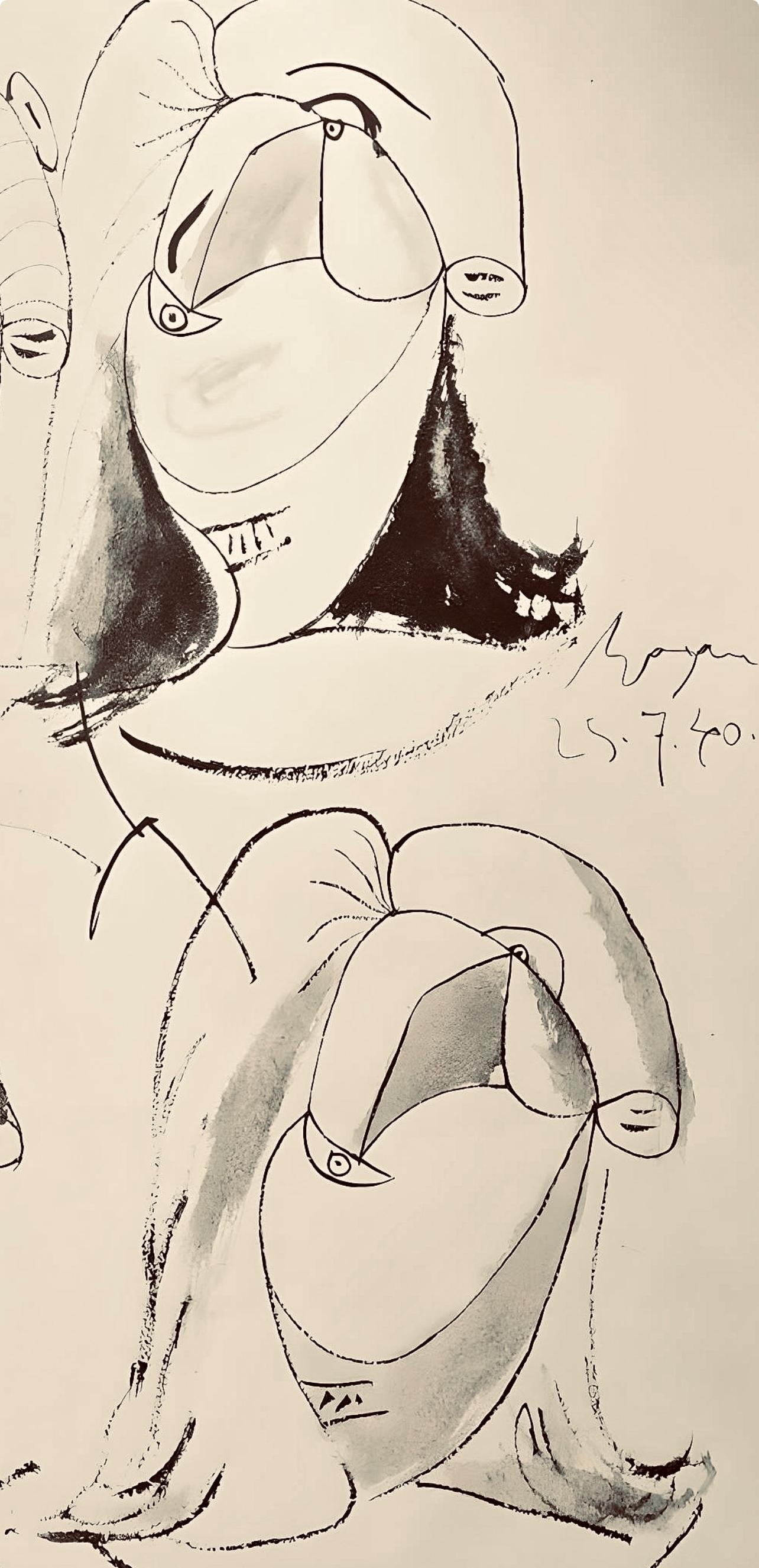 Picasso, Composition, Carnet de dessins de Picasso, Cahiers d'Art (d'après) - Cubisme Print par Pablo Picasso