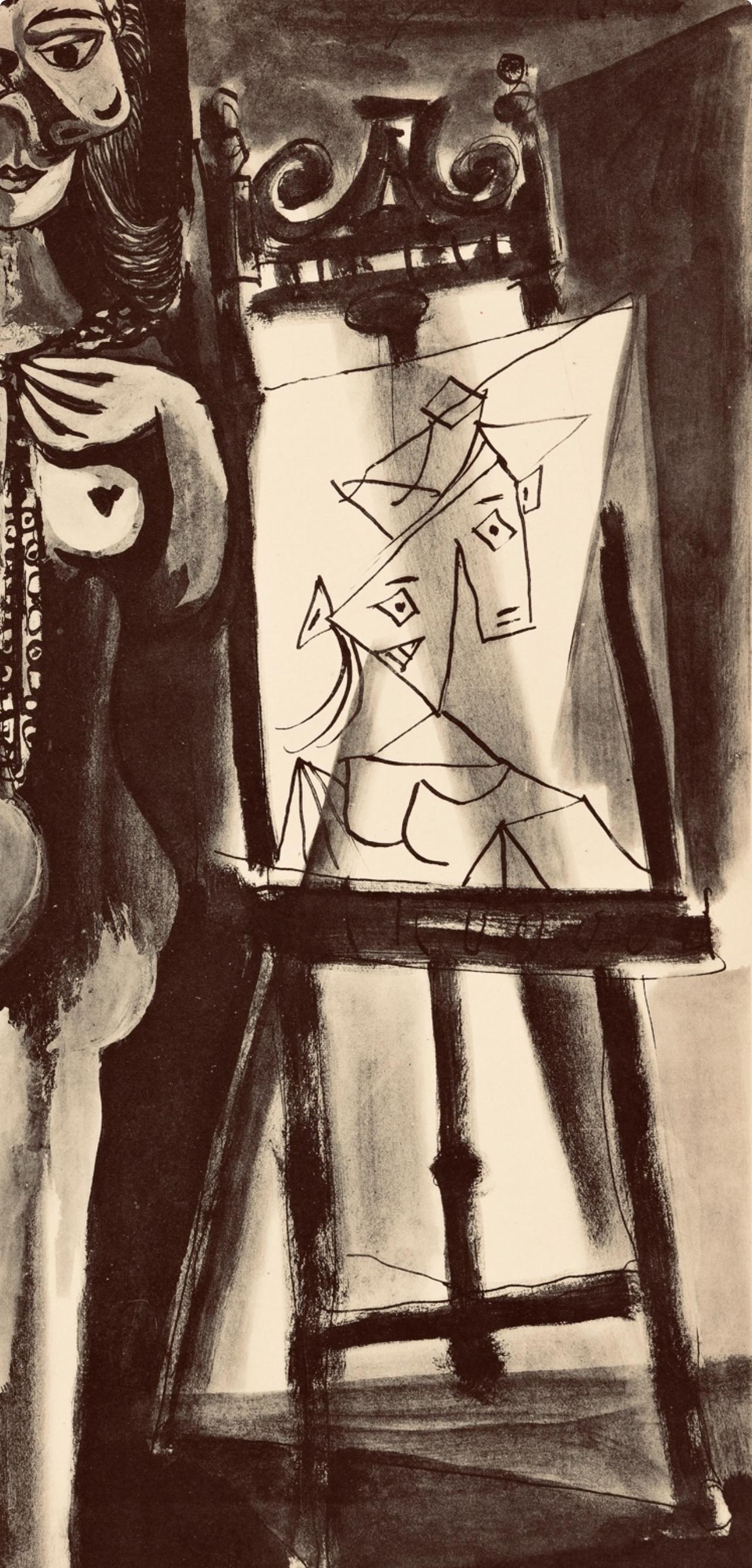Picasso, Composition, Carnet de dessins de Picasso, Cahiers d’Art (after) - Cubist Print by Pablo Picasso
