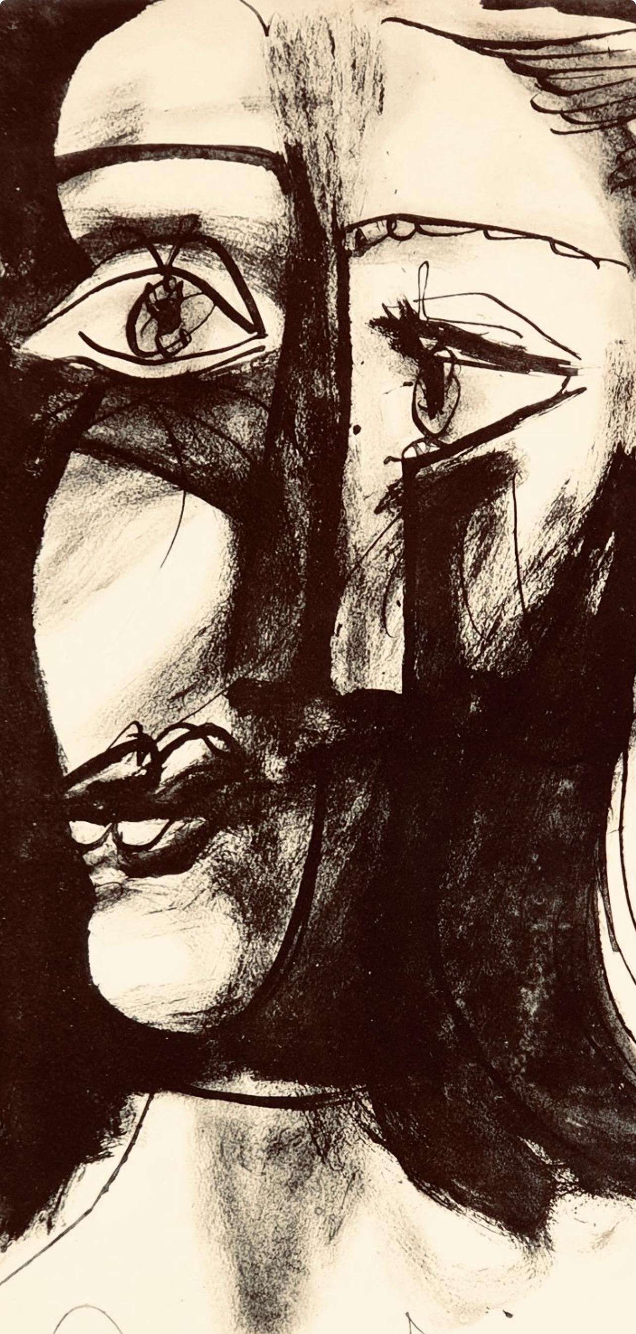 Picasso, Composition, Carnet de dessins de Picasso, Cahiers d'Art (d'après) - Noir Figurative Print par Pablo Picasso