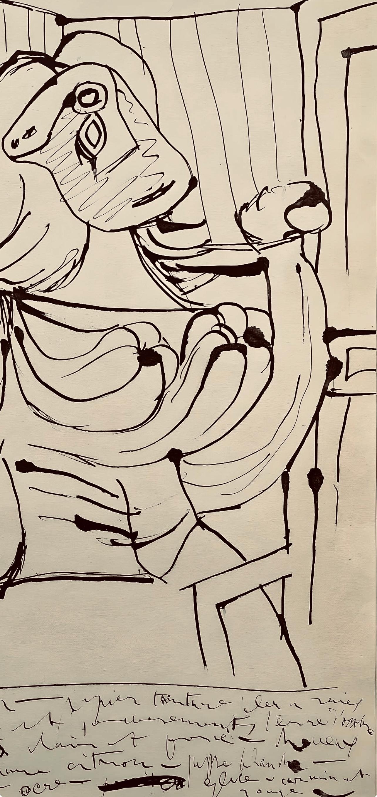 Picasso, Composition, Carnet de dessins de Picasso, Cahiers d'Art (d'après) - Beige Figurative Print par Pablo Picasso