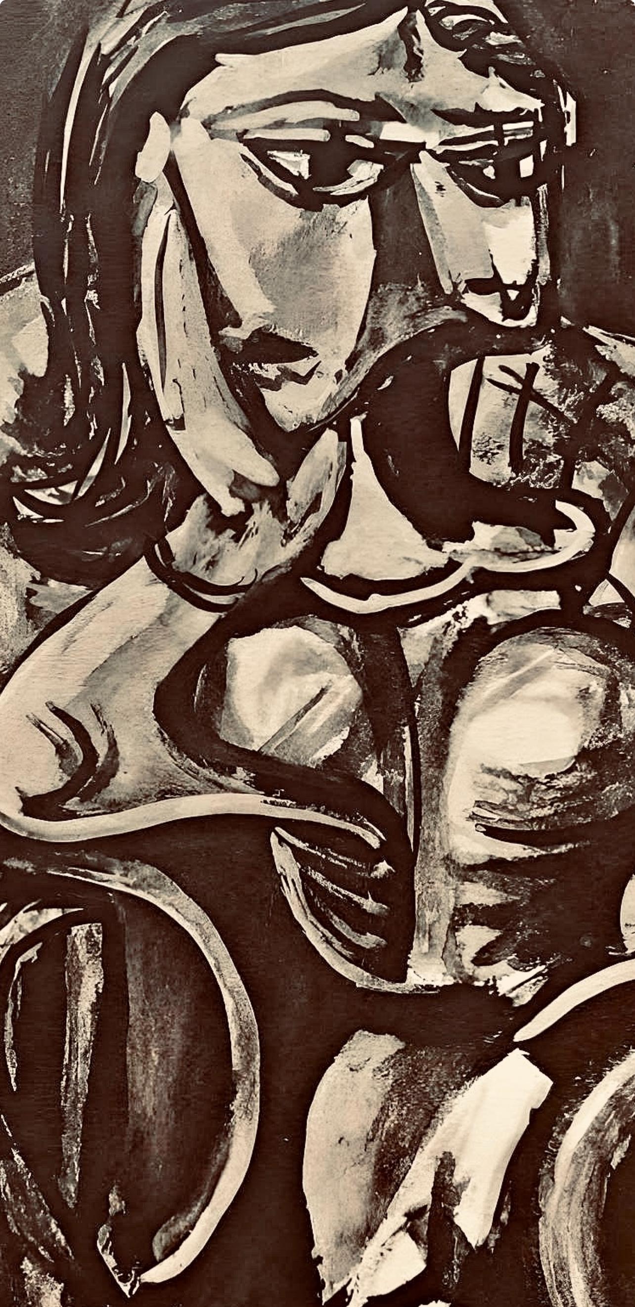 Picasso, Composition, Carnet de dessins de Picasso, Cahiers d'Art (d'après) - Noir Figurative Print par Pablo Picasso
