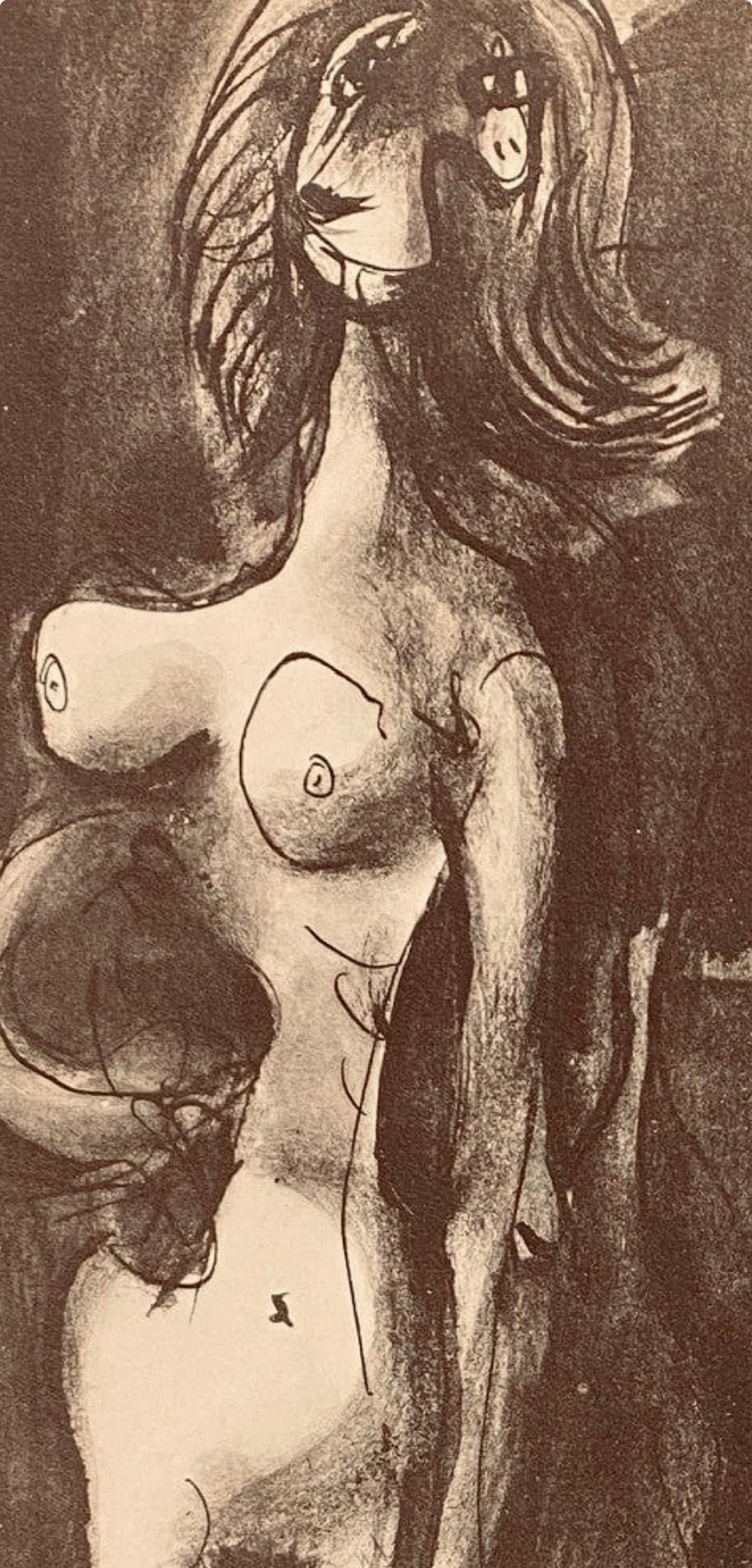 Support : Lithographie sur papier vélin
Année : 1948
Taille du papier : 16.54 x 11.81 pouces
Inscription : Inscription : Non signé et non numéroté, tel que délivré
Notes : Extrait de l'album, Carnet de dessins de Picasso : reproduits au format de