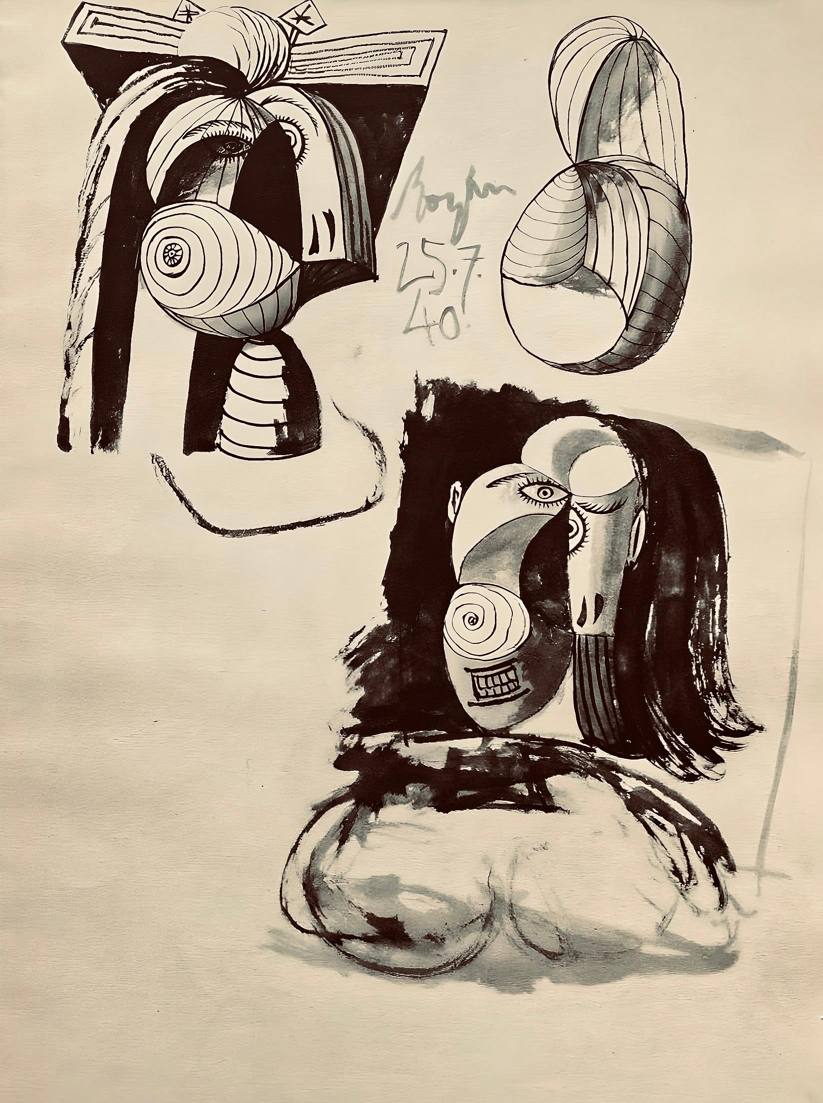Picasso, Komposition, Carnet de dessins de Picasso, Cahiers d'Art (nach) im Angebot 1