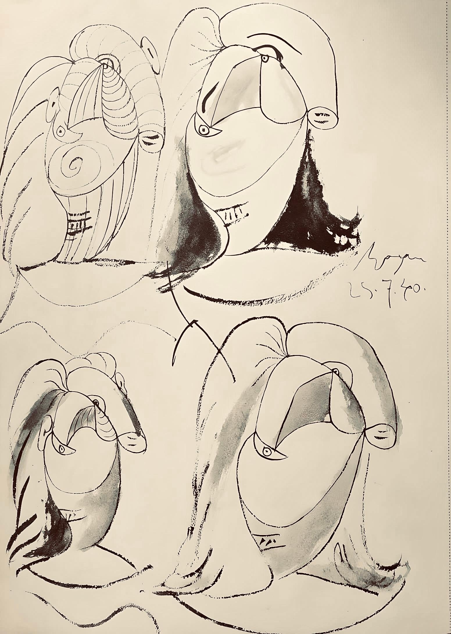 Picasso, Composition, Carnet de dessins de Picasso, Cahiers d'Art (d'après) en vente 1