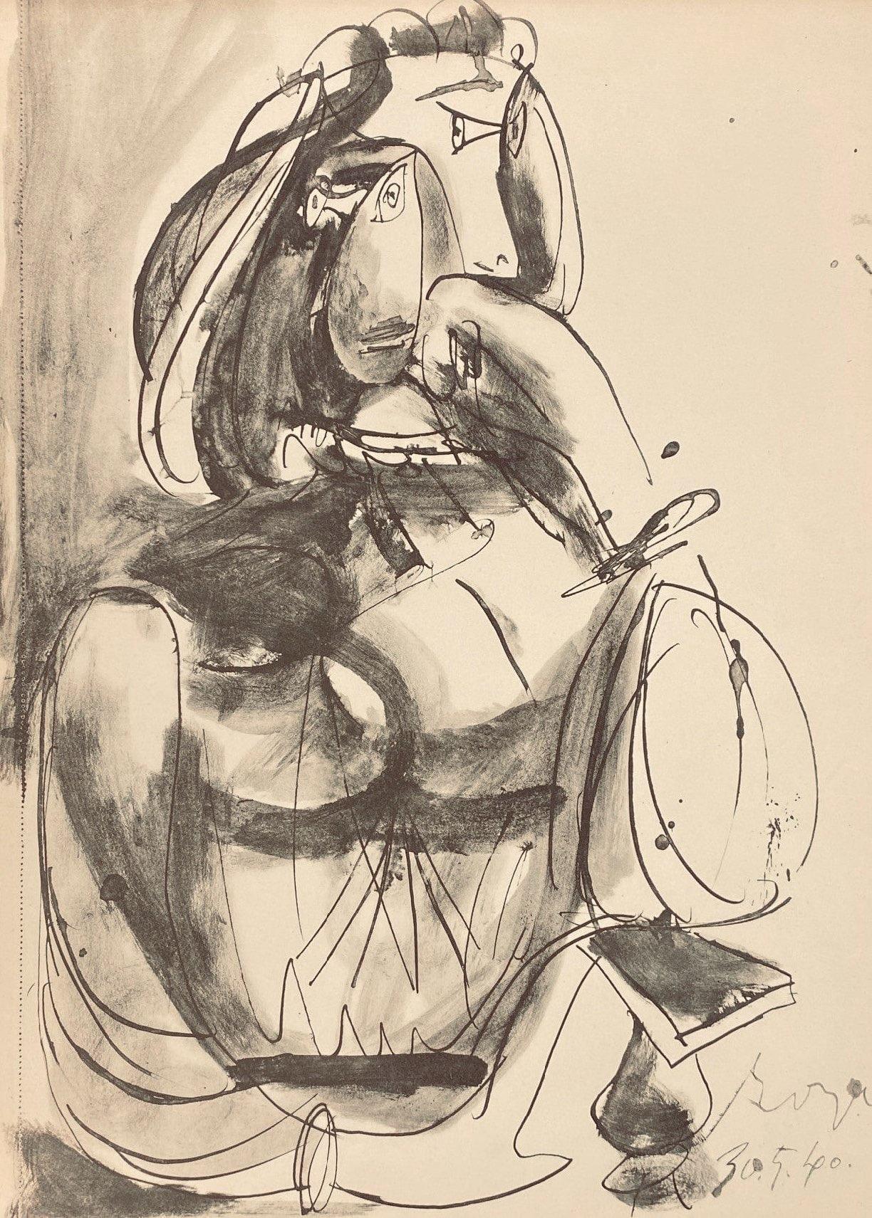 Picasso, Composition, Carnet de dessins de Picasso, Cahiers d'Art (d'après) en vente 1