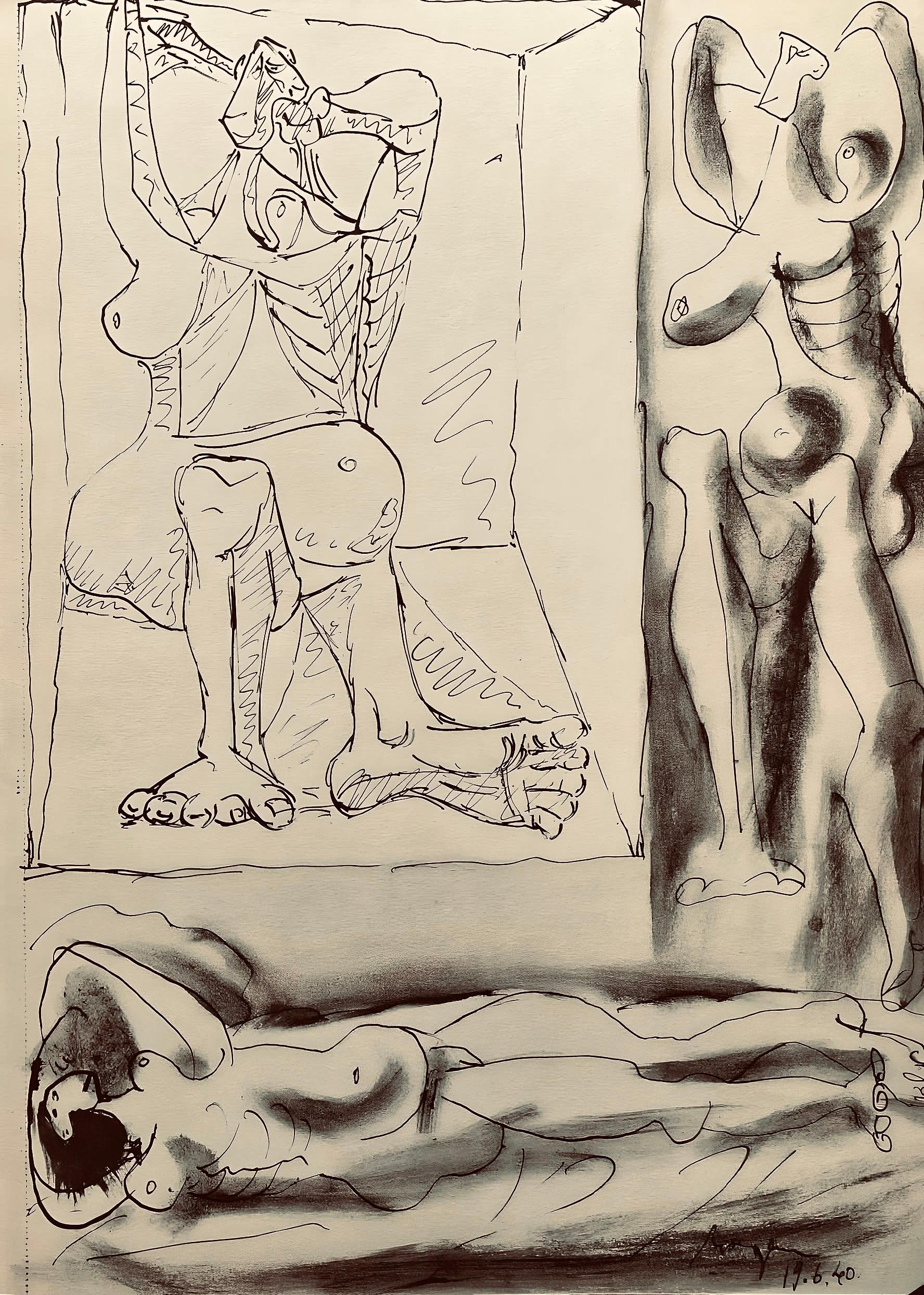 Picasso, Composition, Carnet de dessins de Picasso, Cahiers d'Art (d'après) en vente 2