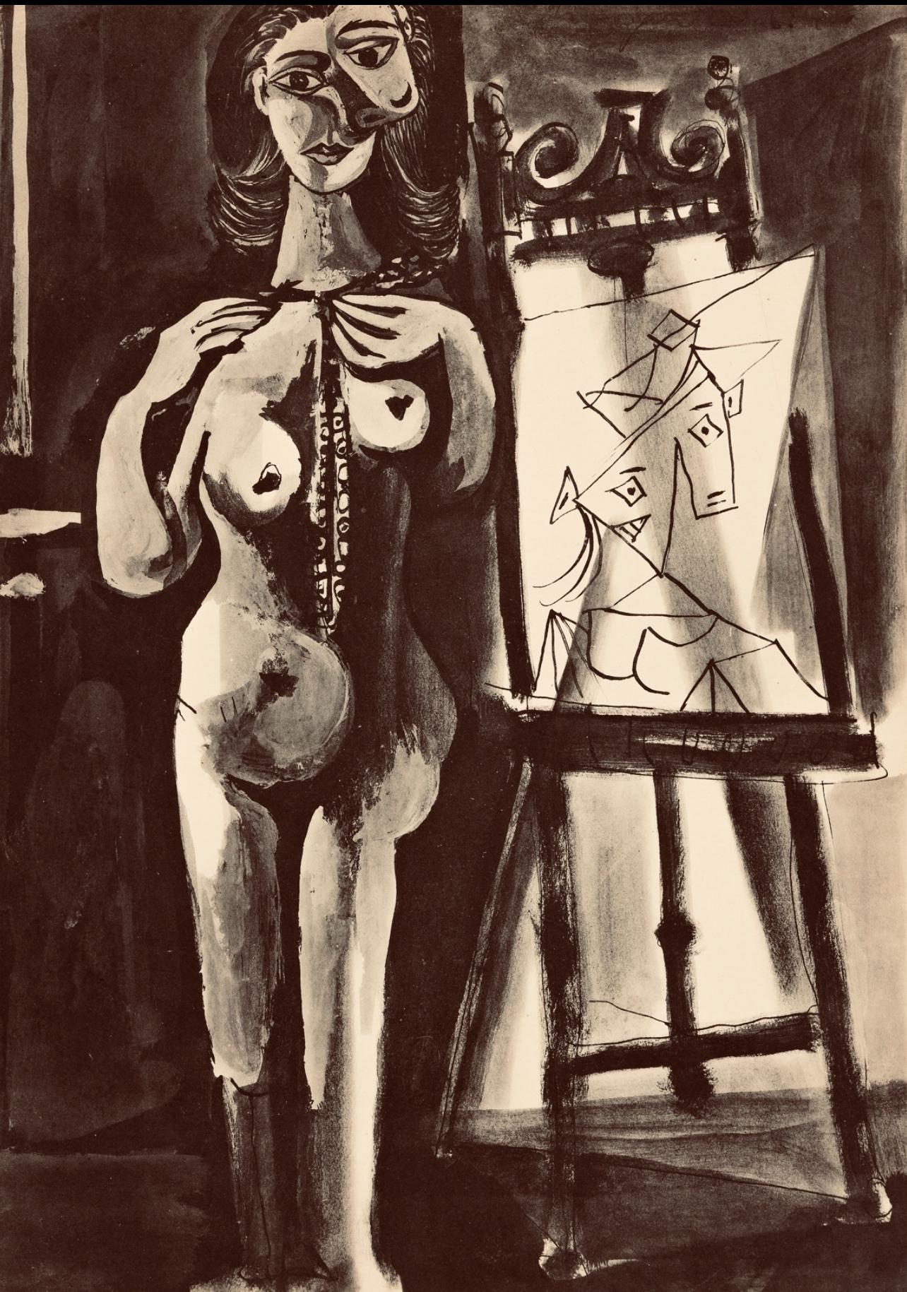 Landscape Print Pablo Picasso - Picasso, Composition, Carnet de dessins de Picasso, Cahiers d'Art (d'après)