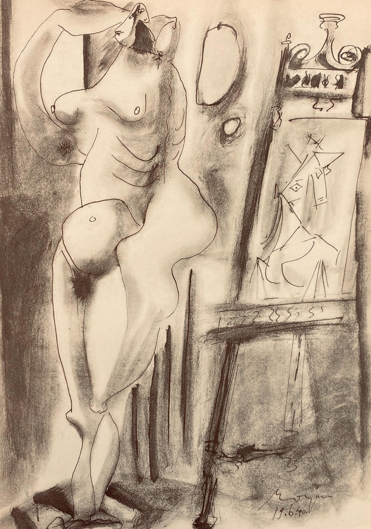 Figurative Print Pablo Picasso - Picasso, Composition, Carnet de dessins de Picasso, Cahiers d'Art (d'après)