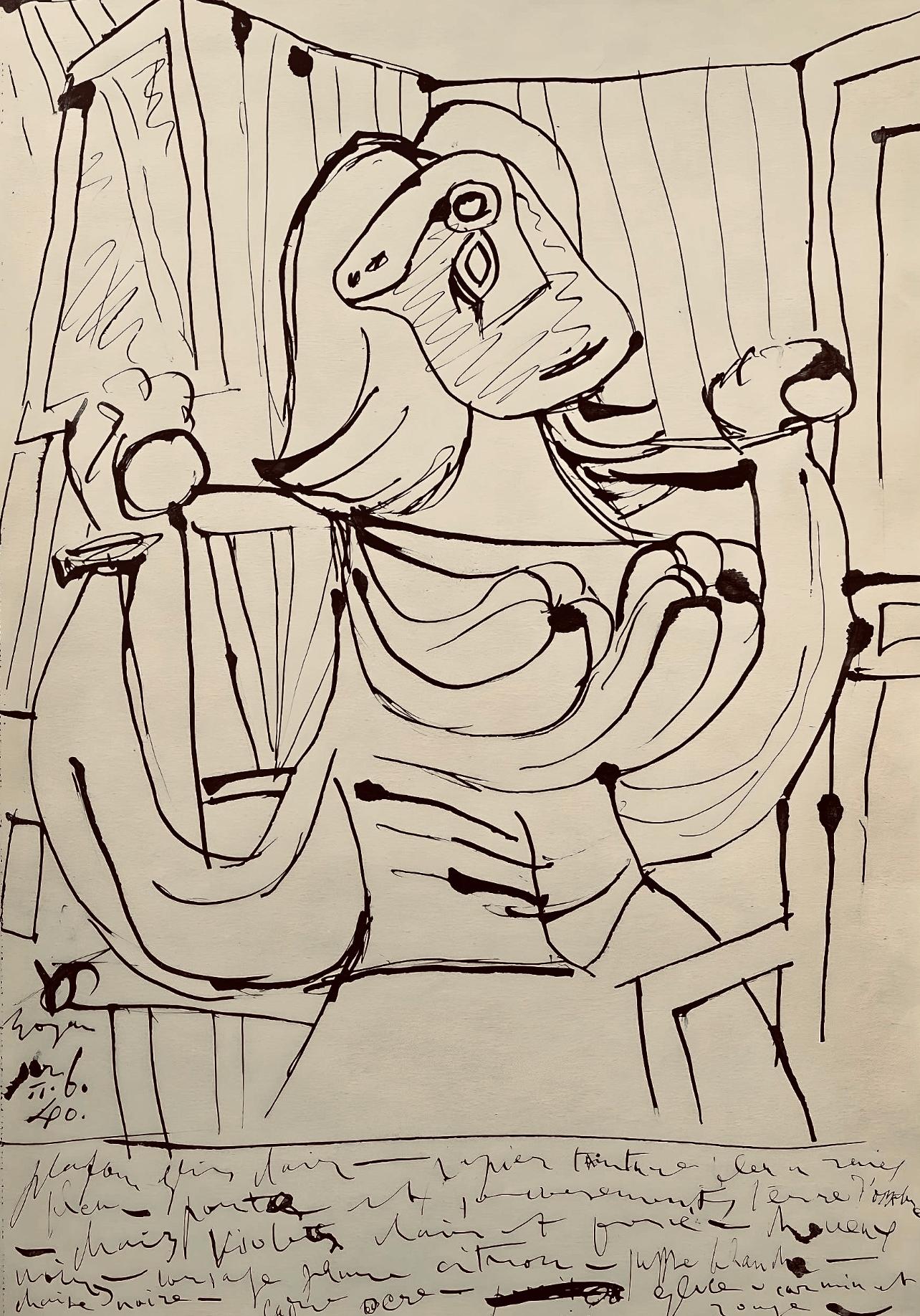 Figurative Print Pablo Picasso - Picasso, Composition, Carnet de dessins de Picasso, Cahiers d'Art (d'après)
