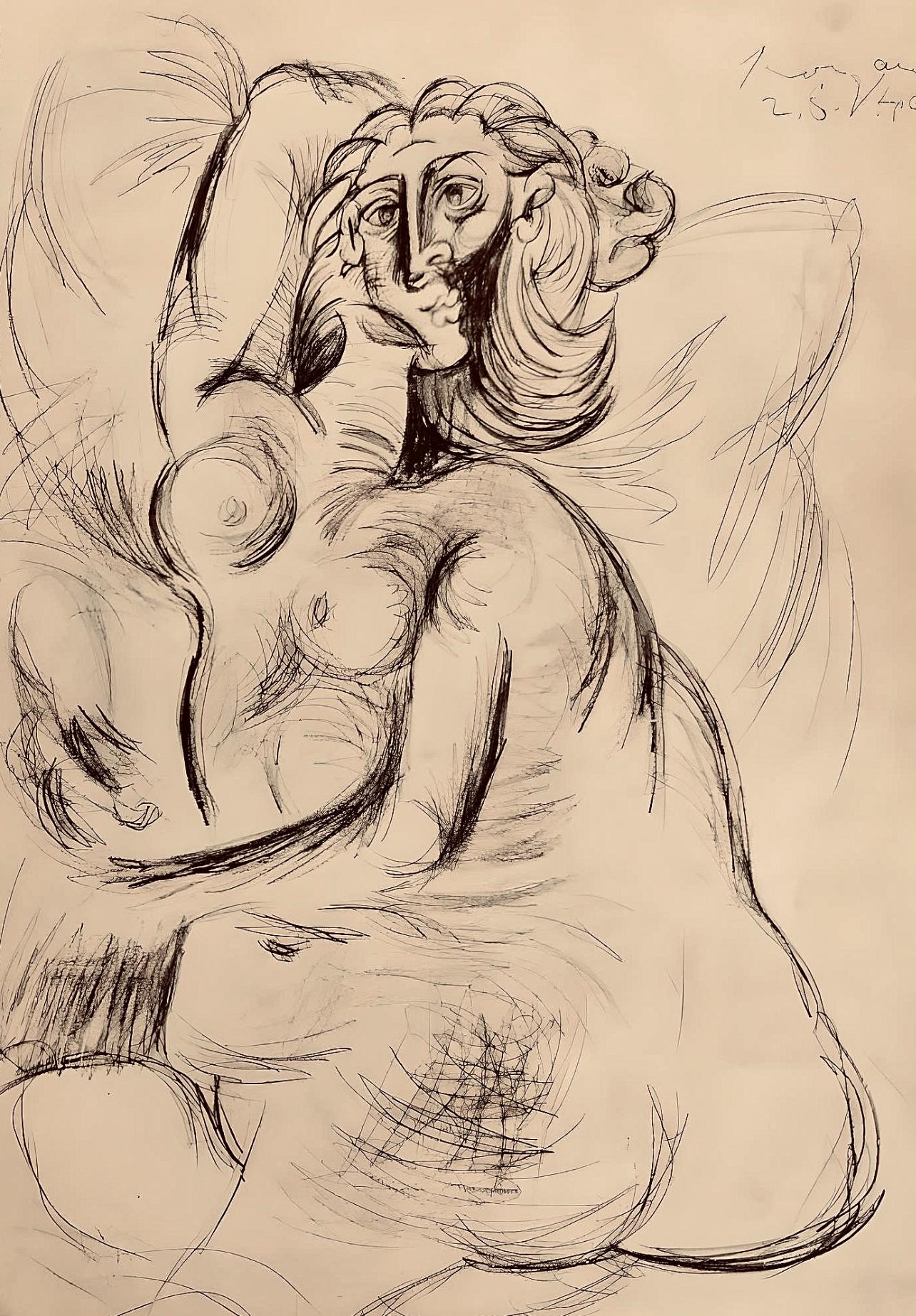 Figurative Print Pablo Picasso - Picasso, Composition, Carnet de dessins de Picasso, Cahiers d'Art (d'après)