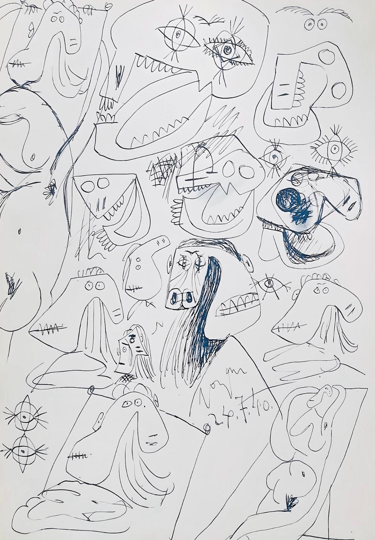 Landscape Print Pablo Picasso - Picasso, Composition, Carnet de dessins de Picasso, Cahiers d'Art (d'après)