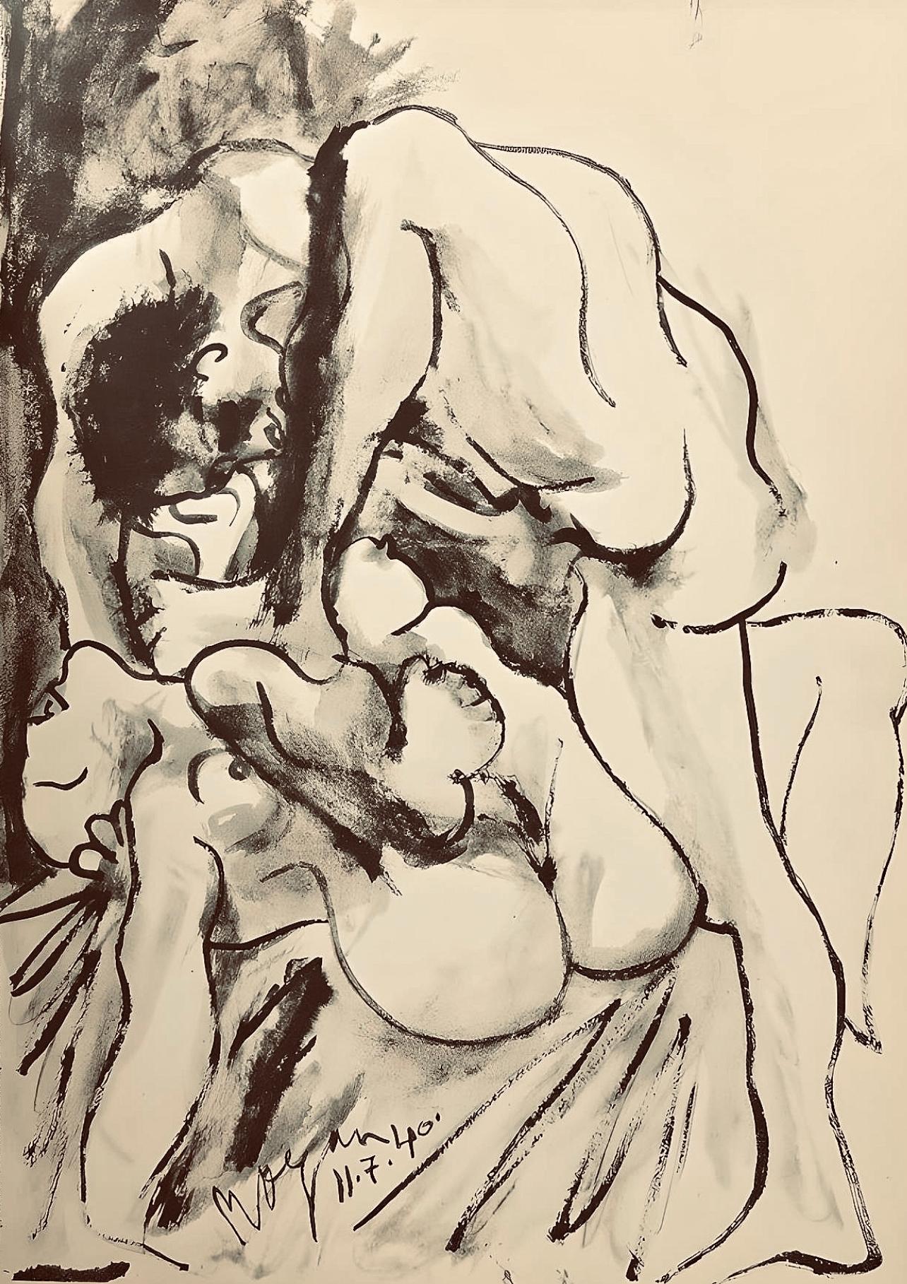 Figurative Print Pablo Picasso - Picasso, Composition, Carnet de dessins de Picasso, Cahiers d'Art (d'après)