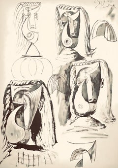 Vintage Picasso, Composition, Carnet de dessins de Picasso, Cahiers d’Art (after)